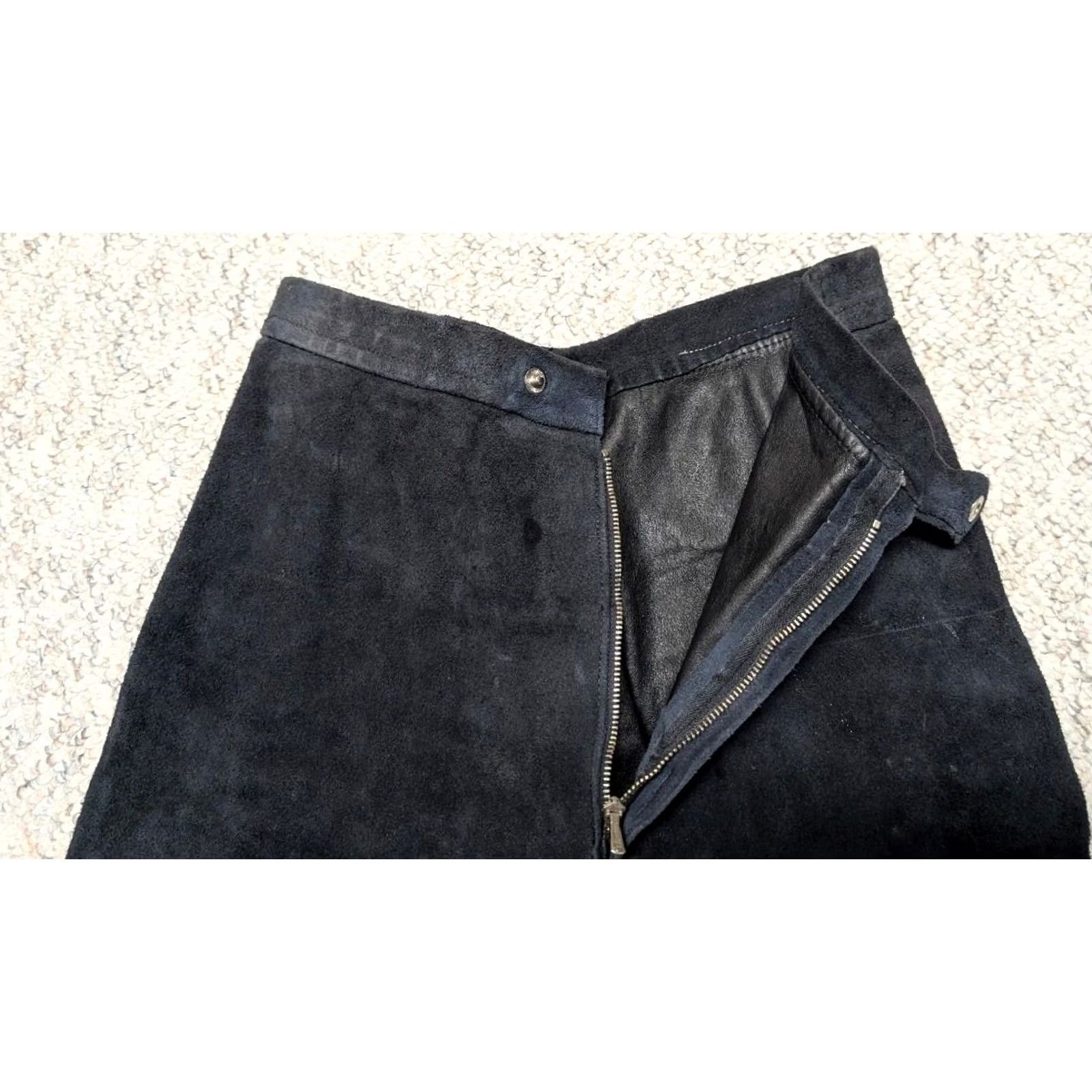 Bell VINTAGE BELL BOTTOMS leather pants 26x30 blue Women Western Cowboy rodeo suede bootcut 1970s Size 26" / US 2 / IT 38 - 7 Thumbnail