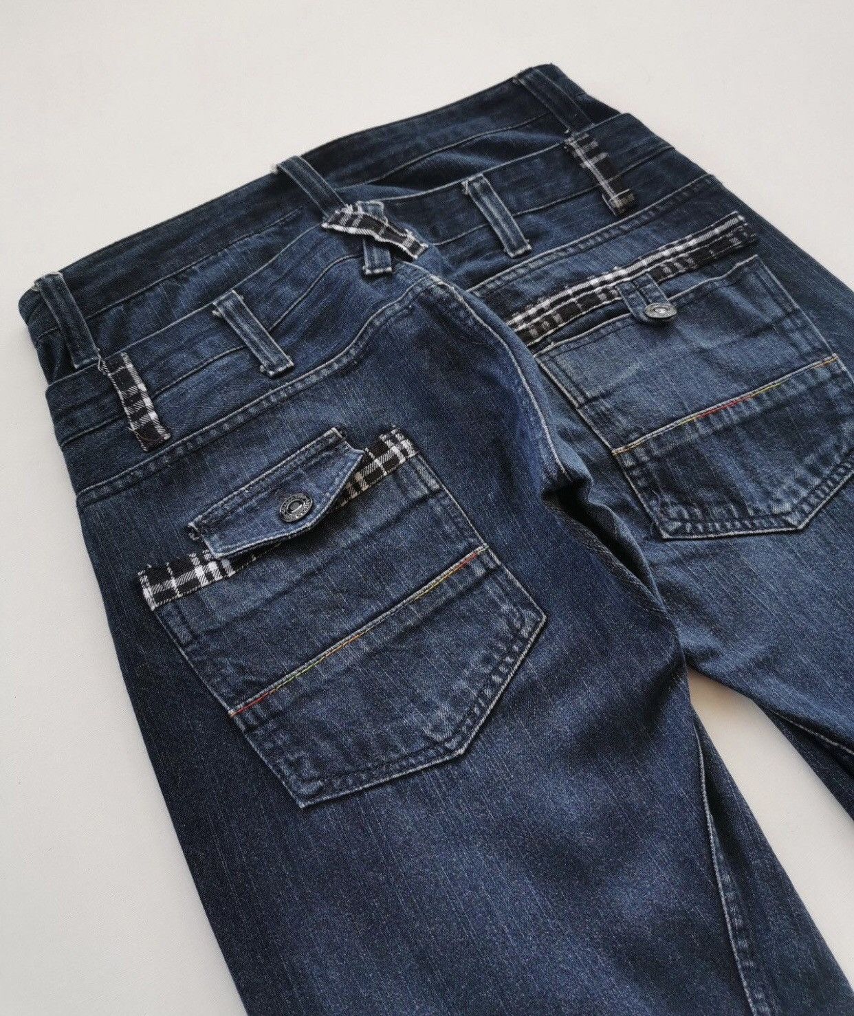 If Six Was Nine × Japanese Brand × Vintage Memory Special Zipper Double Waist Denim Jeans Punk Harajuku Size US 31 - 7 Thumbnail