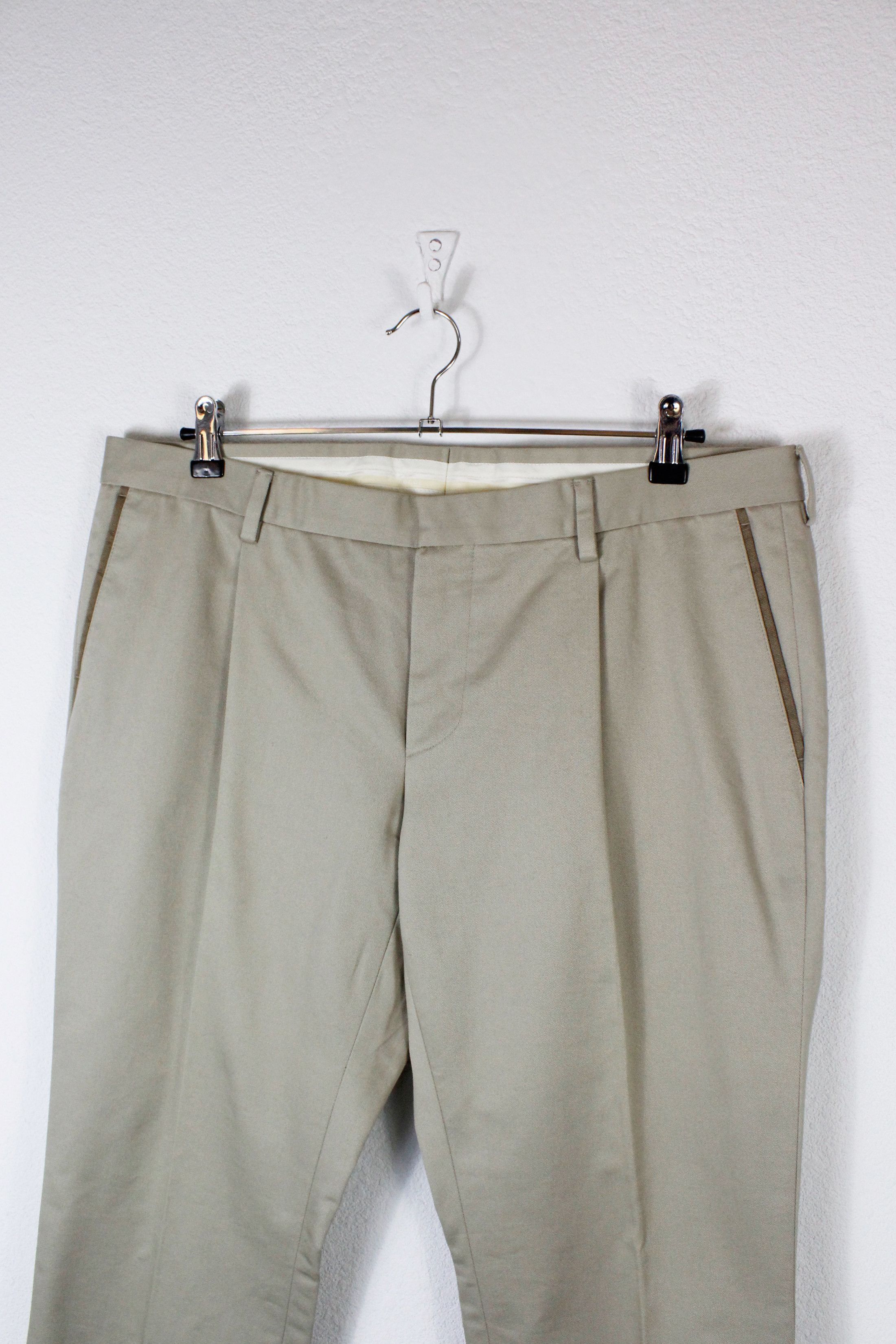 Gucci Vintage Gucci by Tom Ford Beige Twill Cotton Pants Trousers Size US 36 / EU 52 - 2 Thumbnail