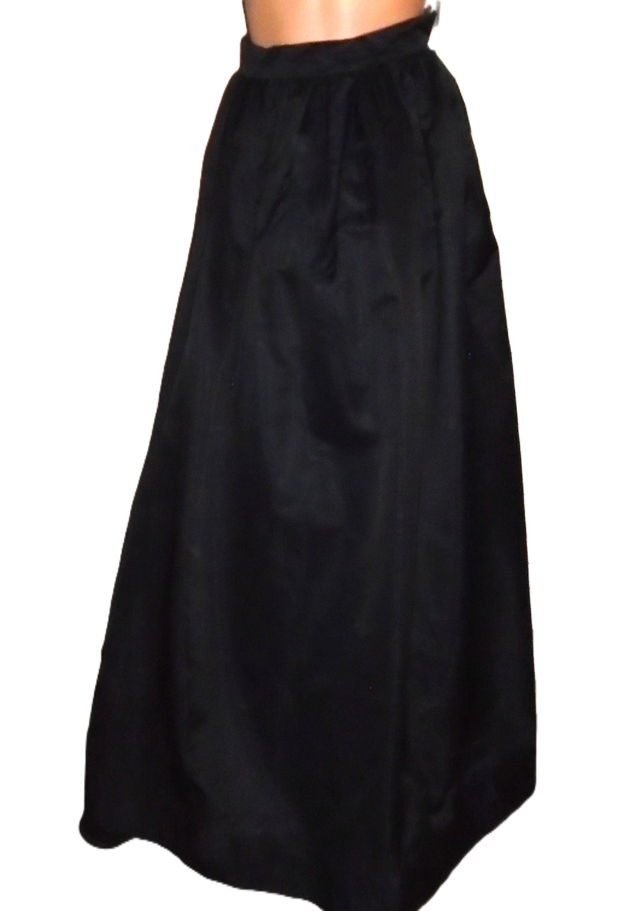 Other Vintage Victor Costa Black Maxi Fool Skirt 2 Size 22" - 1 Thumbnail