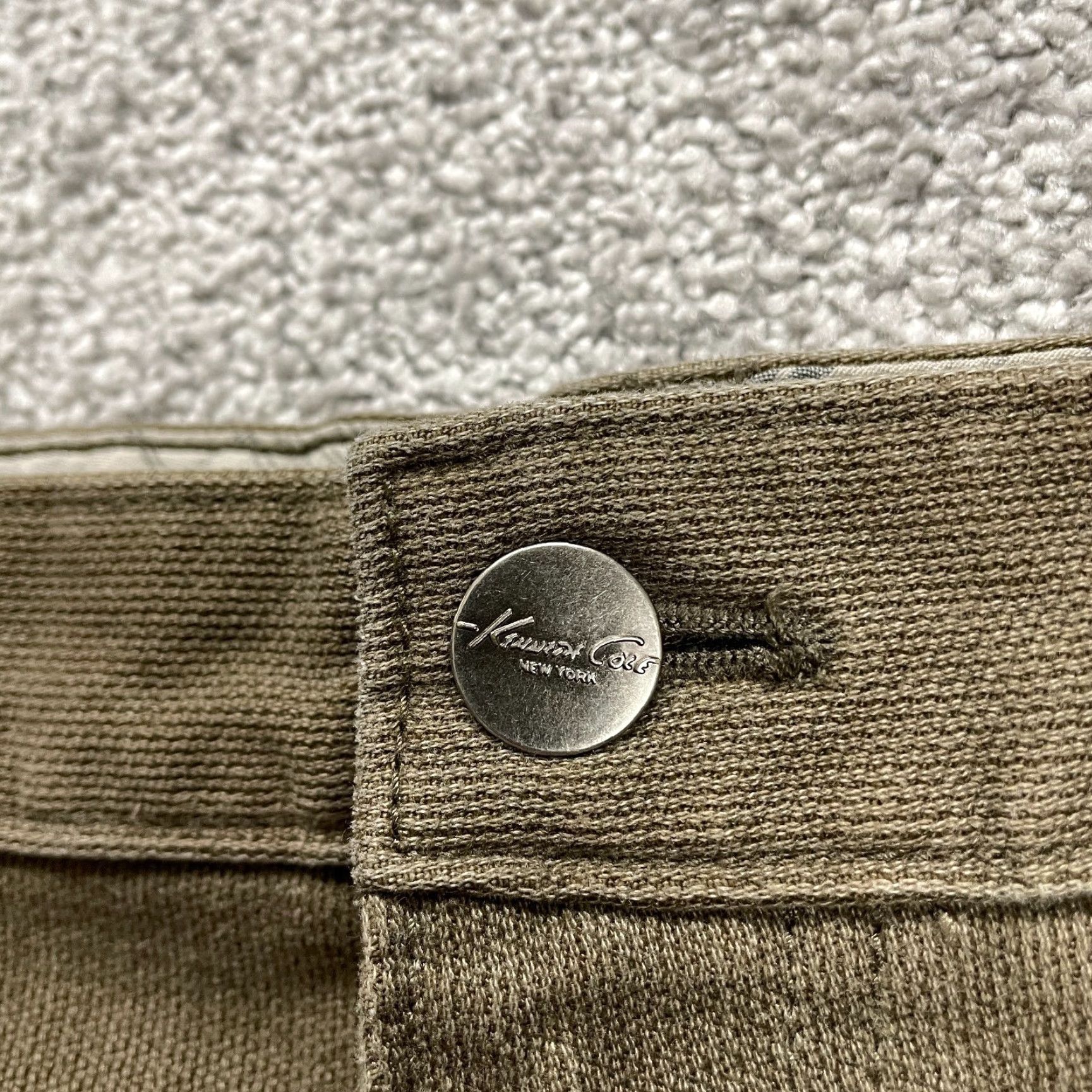 Kenneth Cole Kenneth Cole Chino Pants Mens 36x29 Brown Solid Straight Leg Cotton Polyester Size US 36 / EU 52 - 3 Thumbnail