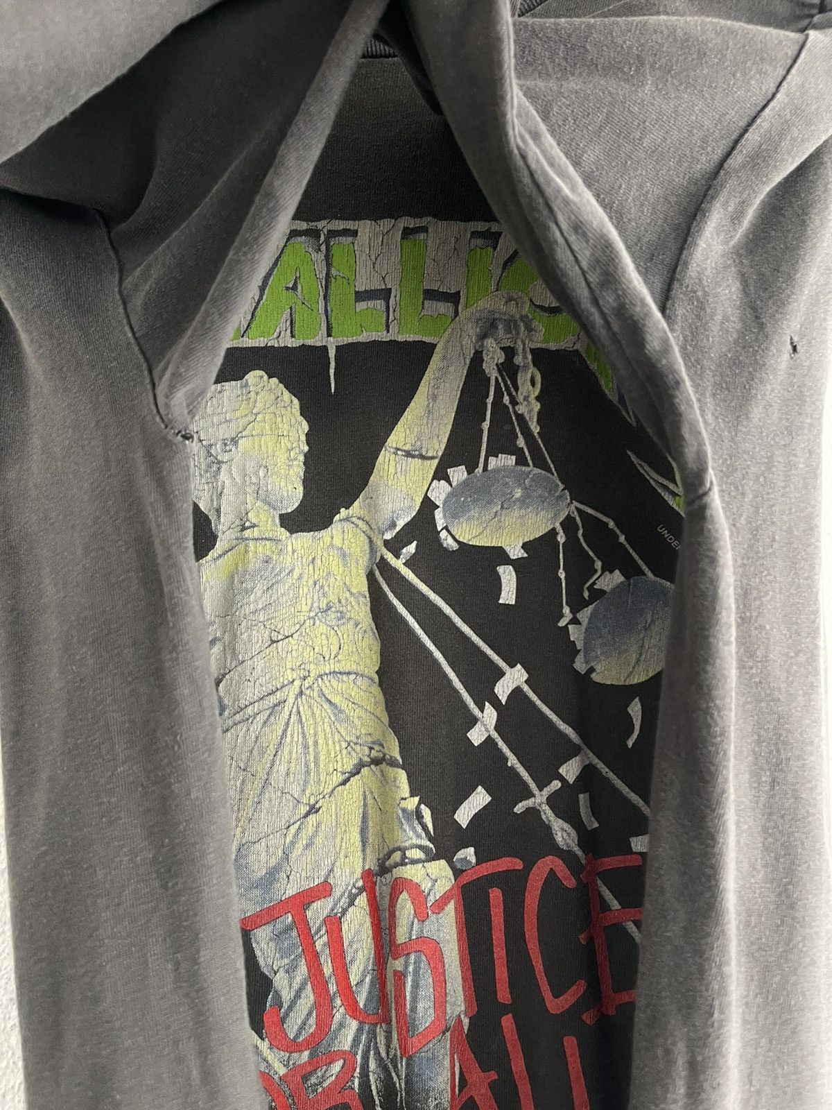 Band Tees Faded Vintage Metallica And Justice for All Brockum Holes Size US L / EU 52-54 / 3 - 7 Thumbnail