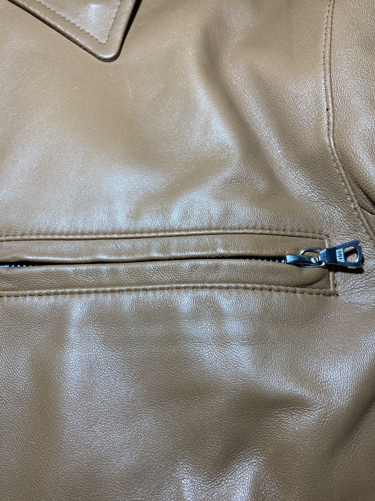 Bape 2000 Bape Leather Sheepskin Biker Rider Tan Jacket 90s Nigo Size US S / EU 44-46 / 1 - 6 Thumbnail
