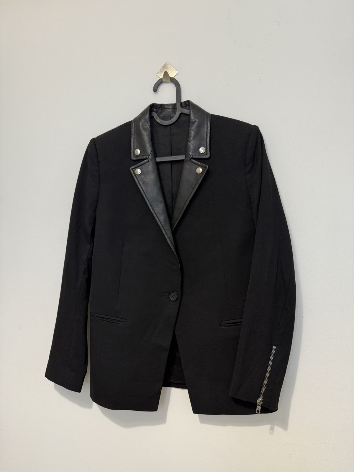The Kooples The Kooples Blazer with Lambskin Leather Collar Size S / US 4 / IT 40 - 1 Thumbnail