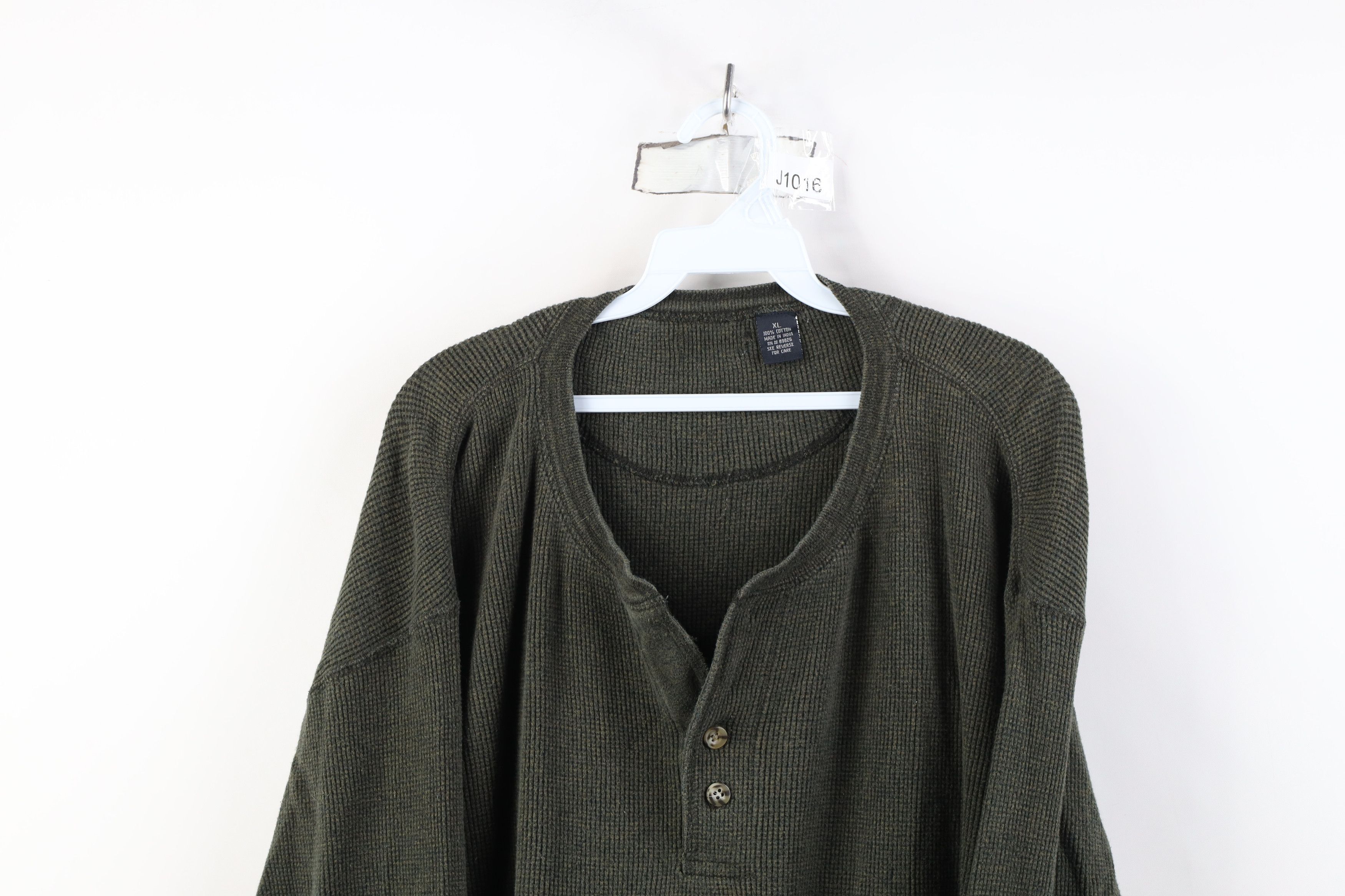 Vintage Vintage 90s Streetwear Knit Long Sleeve Henley T-Shirt Size US XL / EU 56 / 4 - 2 Thumbnail