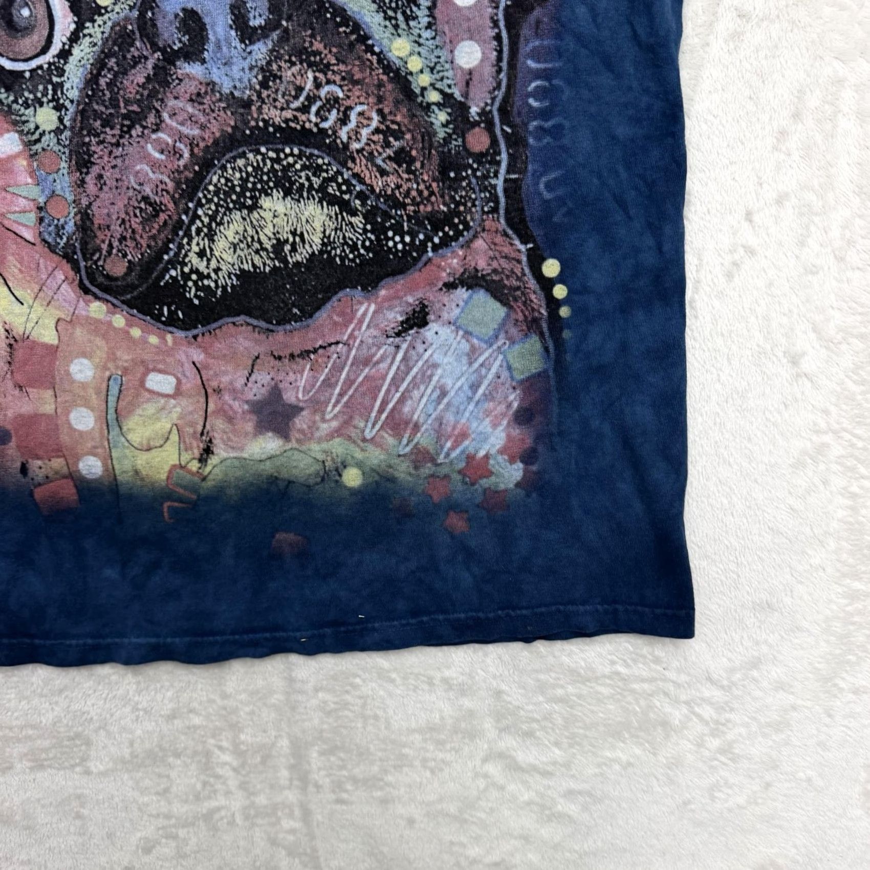 The Mountain The Mountain Pug Shirt Mens M Blue Tie Dye Dog Graphic Tee Crew Neck Short Sleeve Size US M / EU 48-50 / 2 - 5 Thumbnail