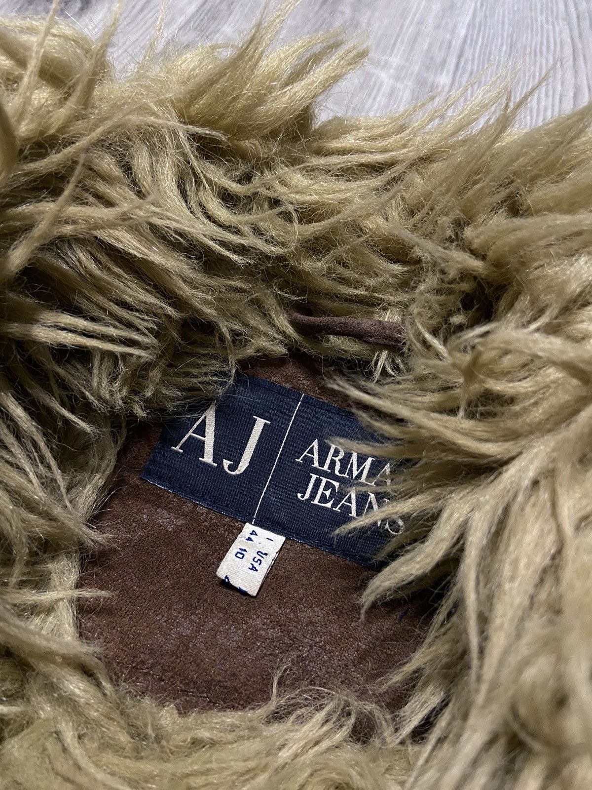 Armani Vintage Armani Jeans Leather Fur Fuzzy Jacket Size L / US 10 / IT 46 - 6 Thumbnail