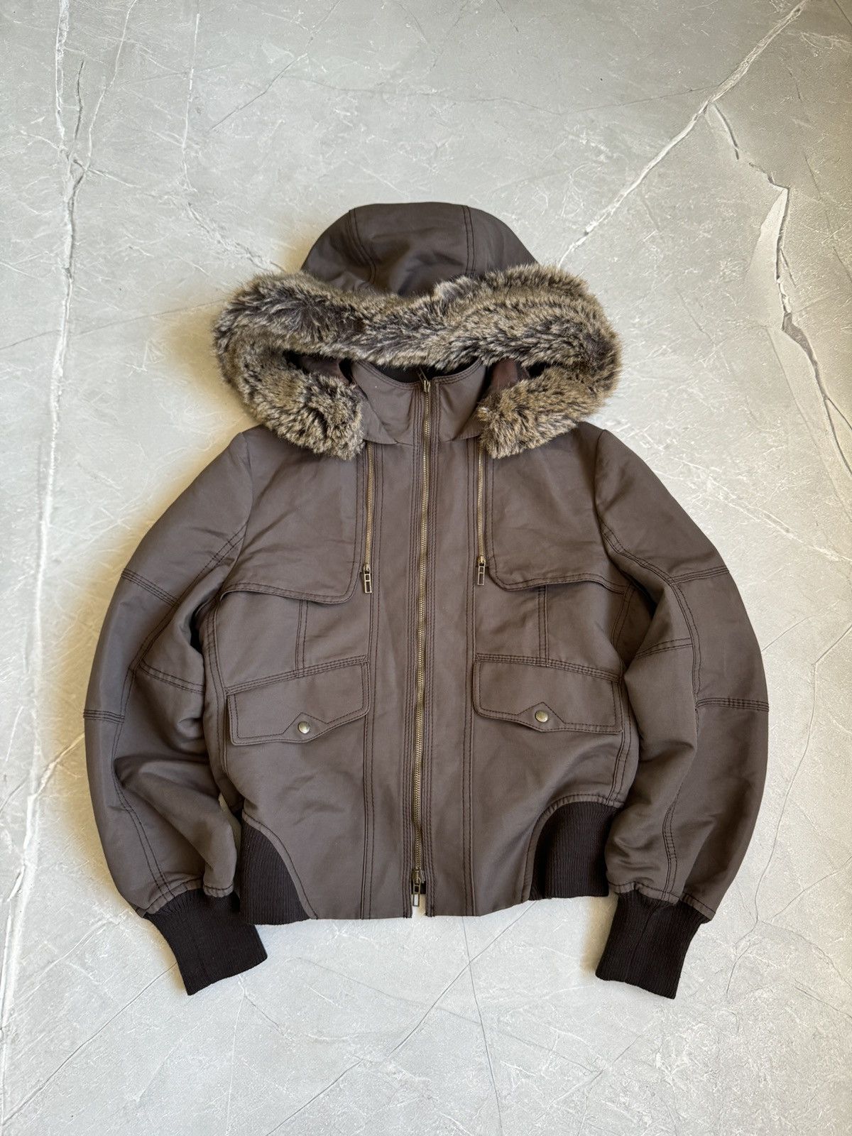 Hysteric Glamour VTG Y2K Faux Fur Hood Cropped Jacket Ifsixwasnine LGB Style Size L / US 10 / IT 46 - 15 Thumbnail