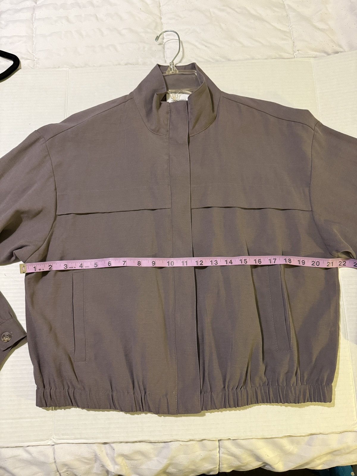 Nine West Nine West Mauve Grey Drape Bomber Jacket w Elastic Waist/LS Size M / US 6-8 / IT 42-44 - 8 Thumbnail