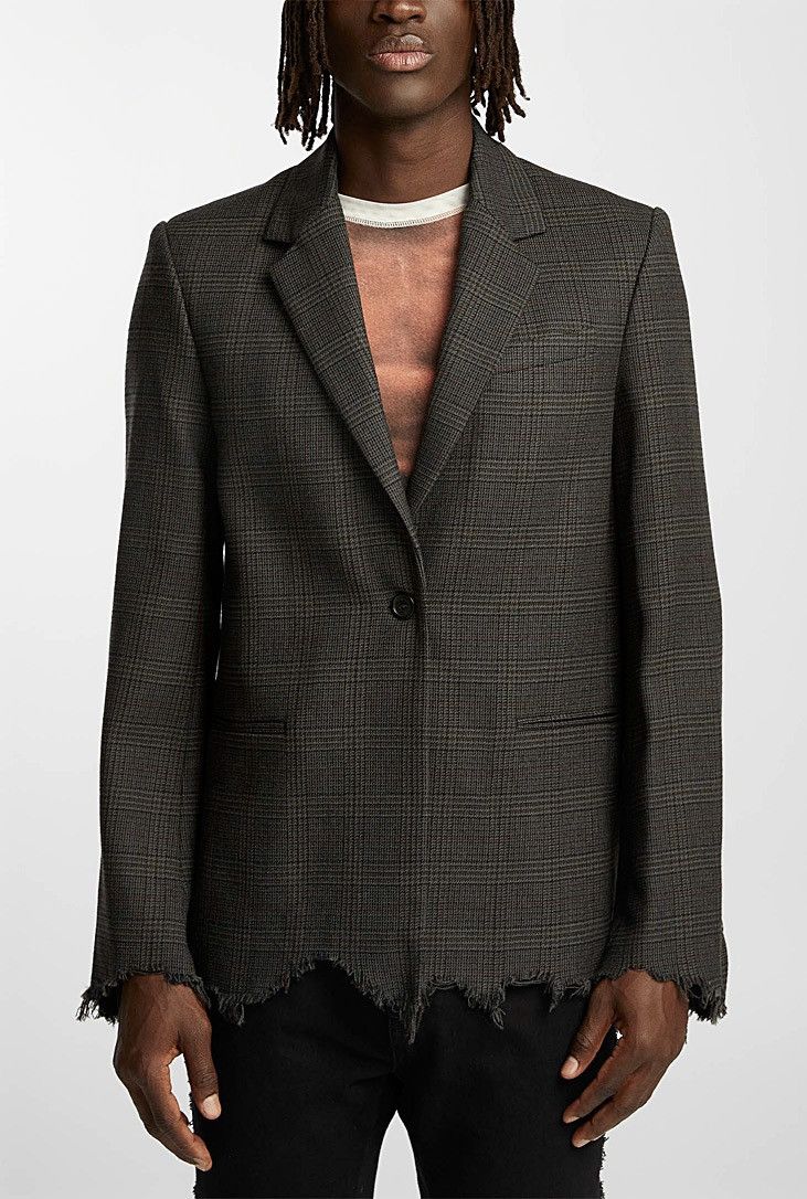 JW Anderson NEW L Distressed Wool Frayed Edging Raw Hem Blazer Jacket Size US L / EU 52-54 / 3 - 1 Thumbnail