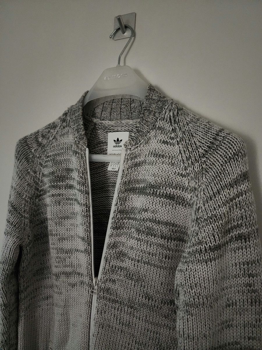 image of Adidas Consortium X Wings + Horns Ombre Full Zip Cardigan in Grey White, Men's (Size Small)