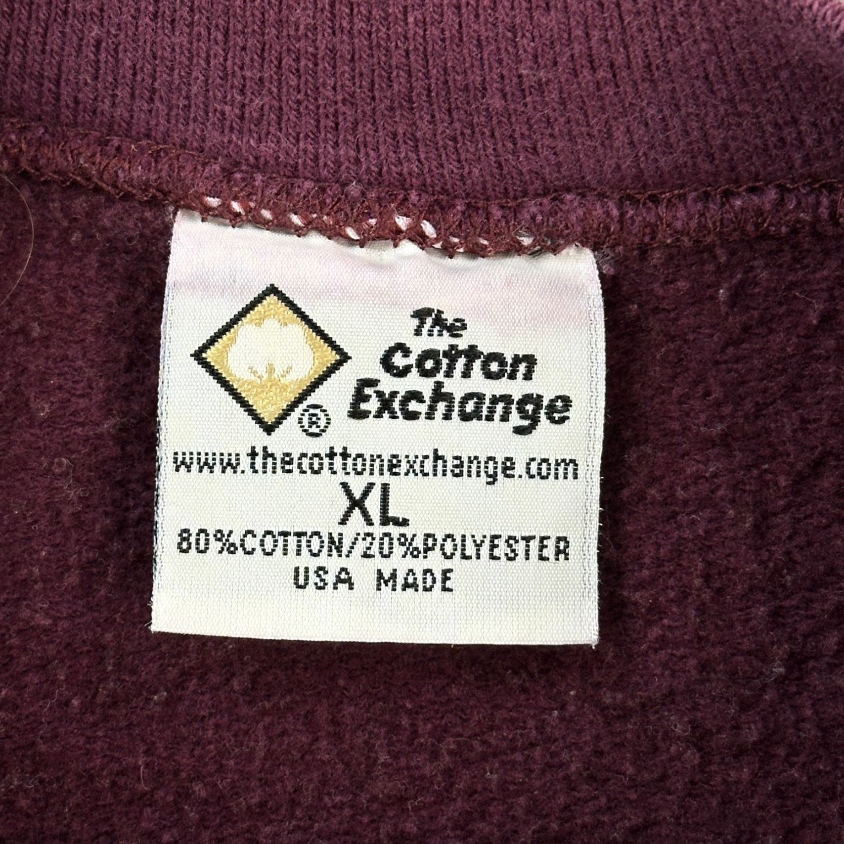Vintage VINTAGE The Cotton Exchange Sweatshirt Mens XL Maroon Crewneck Pullover USA Y2K Size US XL / EU 56 / 4 - 4 Thumbnail