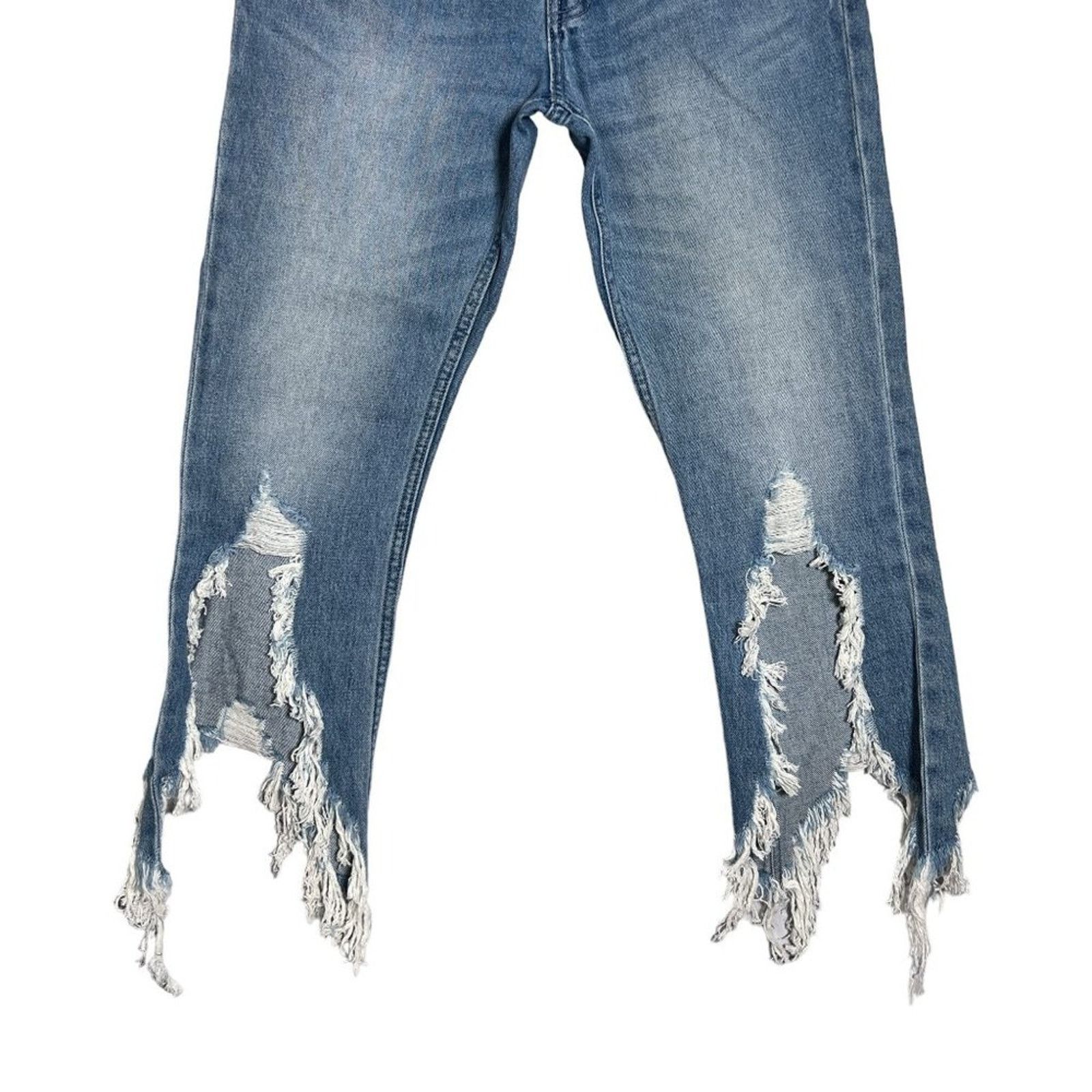 Prps PRPS Biscayne High Rise Crop Frayed Hem Jeans Blue Size 28 Size 28" / US 6 / IT 42 - 8 Thumbnail
