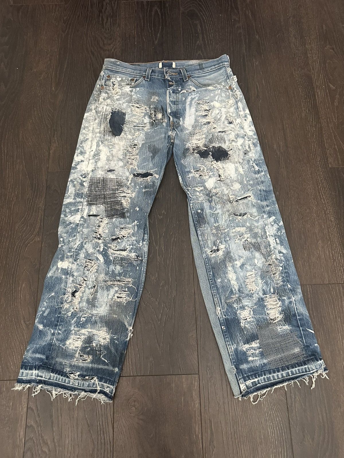 Other 1nestudios David Cruz Custom Repaired Levi’s 501 Jeans Size US 32 / EU 48 - 1 Thumbnail