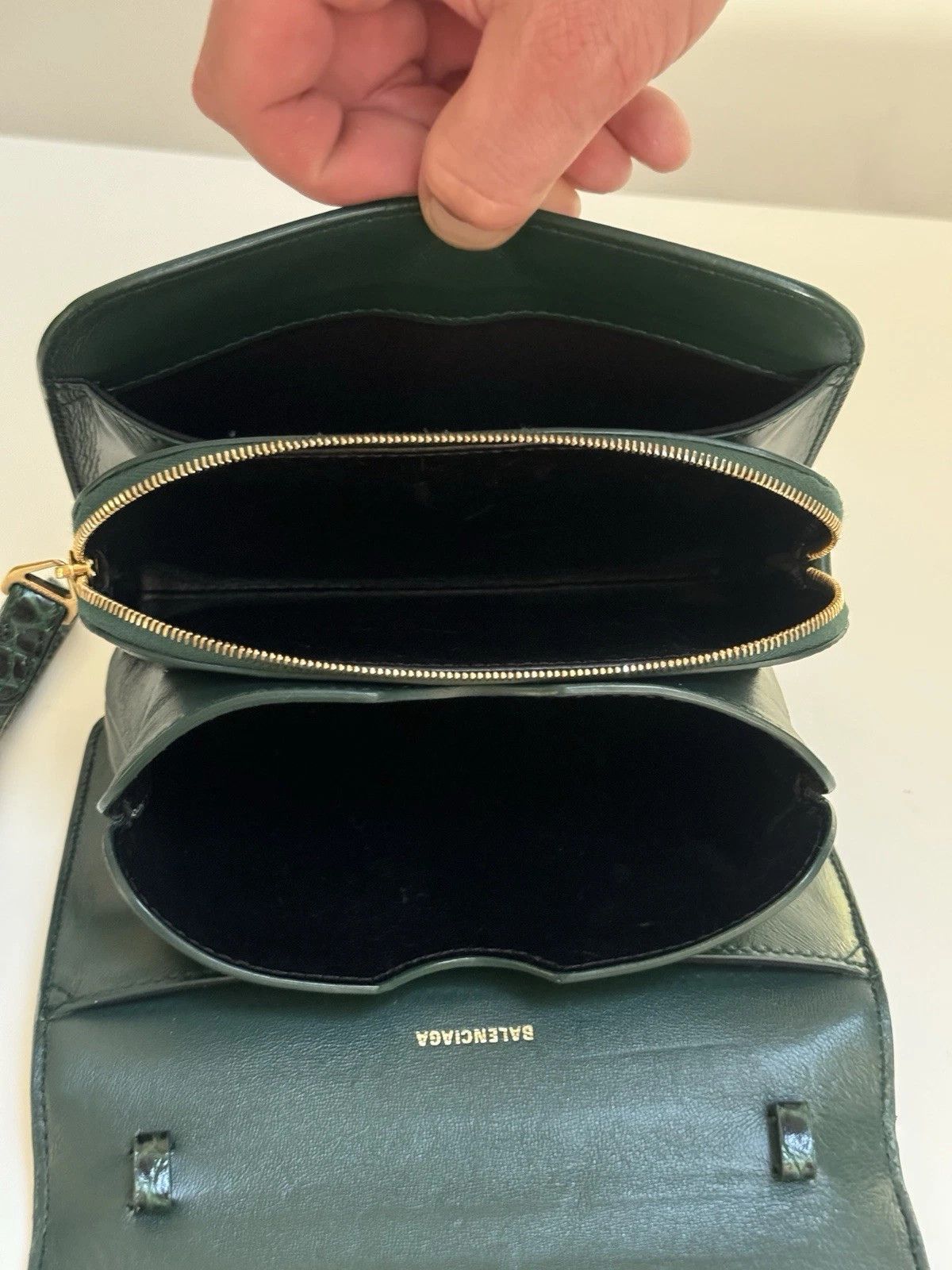 Balenciaga Balenciaga Croc-Embossed B. Shoulder Bag Size ONE SIZE - 3 Thumbnail