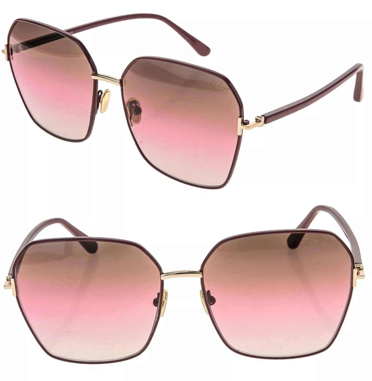 Tom Ford TOM FORD CLAUDIA 02 TF0839 69F Red Pink Sunglasses 839 Size ONE SIZE - 1 Thumbnail