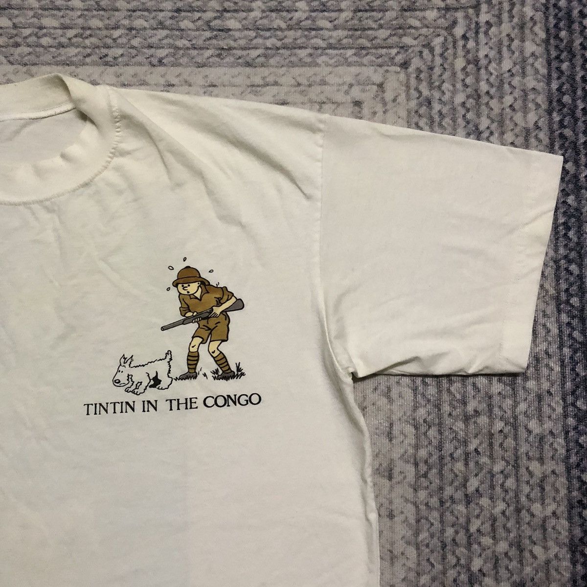 Cartoon Network Rare Distressed Vintage 90s Tintin in the Congo Cartoon Tees Size US XL / EU 56 / 4 - 8 Thumbnail