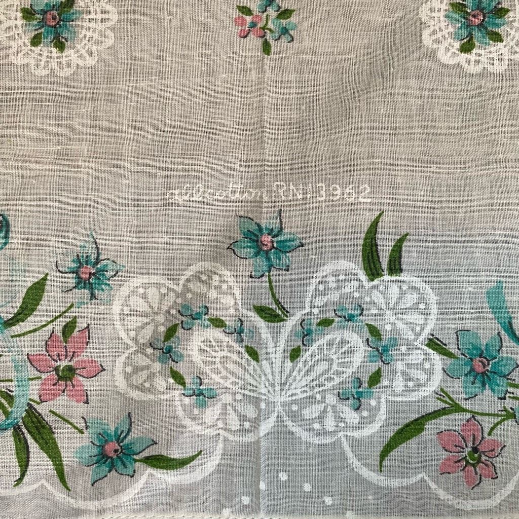 Other All Cotton vintage floral print handkerchief 12.5”x12” Size ONE SIZE - 3 Thumbnail