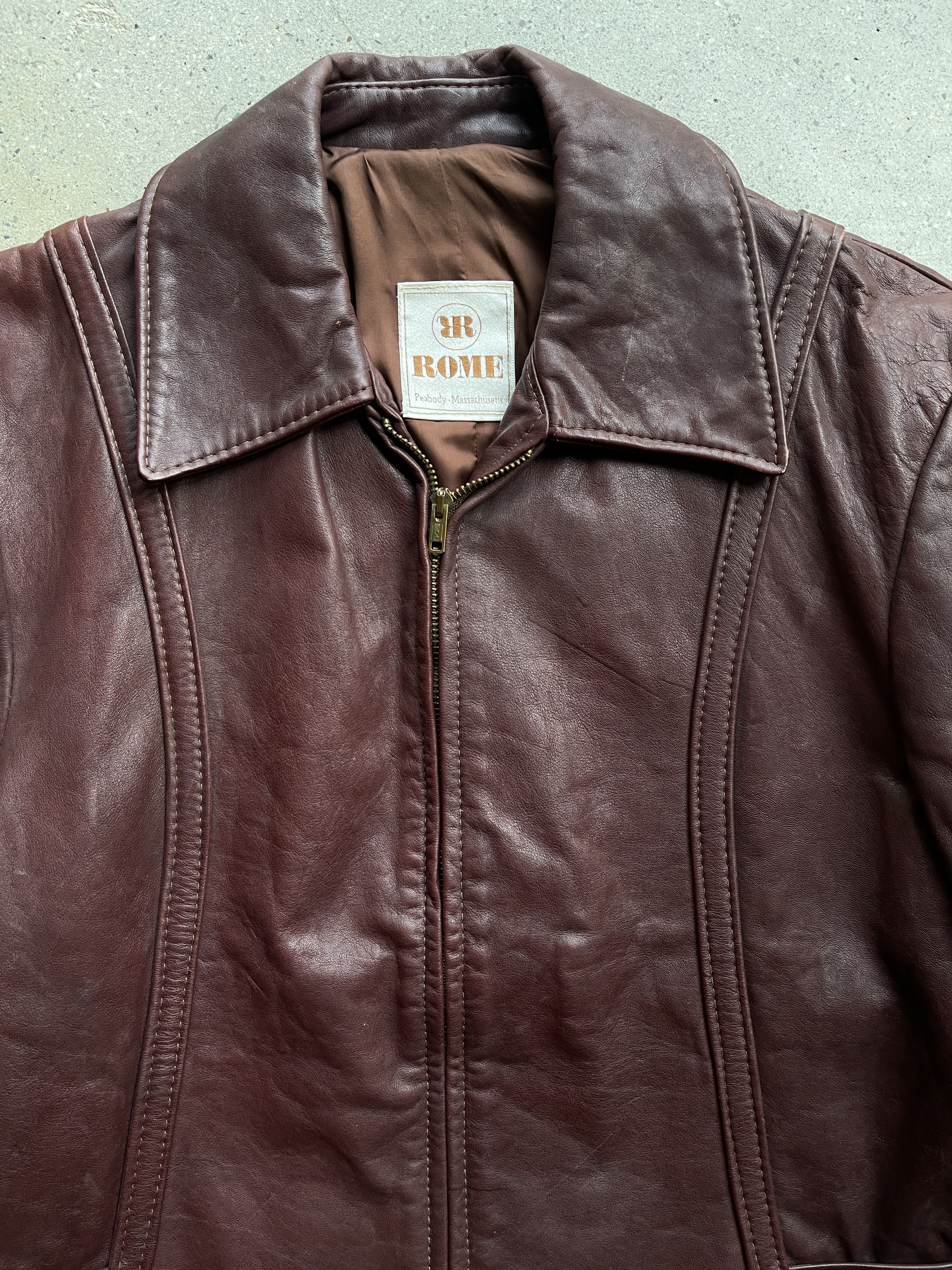 Vintage 1970'S ROME LEATHER JACKET Size S / US 4 / IT 40 - 2 Thumbnail