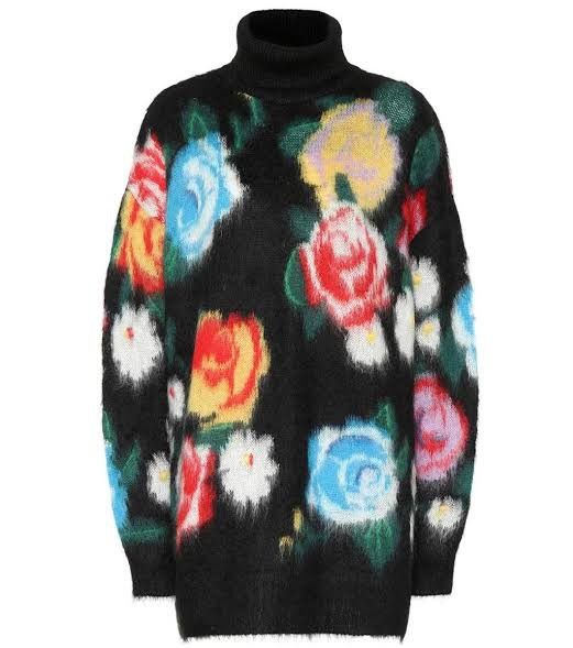 Miu Miu Miu Miu Roses Intarsia Mohair Sweater Size ONE SIZE - 25 Thumbnail