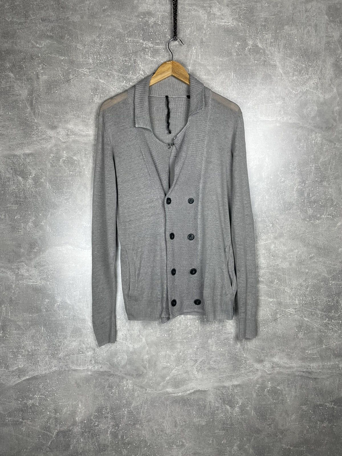 Diesel Black Gold × Vintage Diesel Black Gold Knitted 100% Linen Avant Garde Cardigan Size US S / EU 44-46 / 1 - 3 Thumbnail