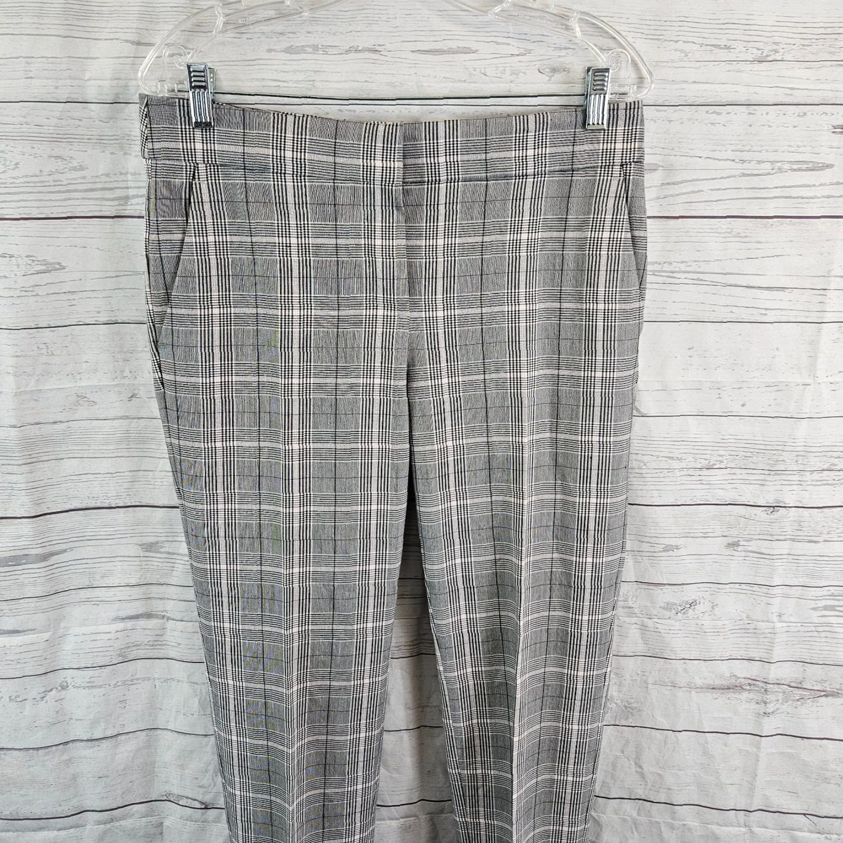 Loft VINTAGE? (No) Ann Taylor LOFT Womens Marisa Pants Sz 4 Black Plaid Mid Rise Size 27" / US 4 / IT 40 - 2 Thumbnail