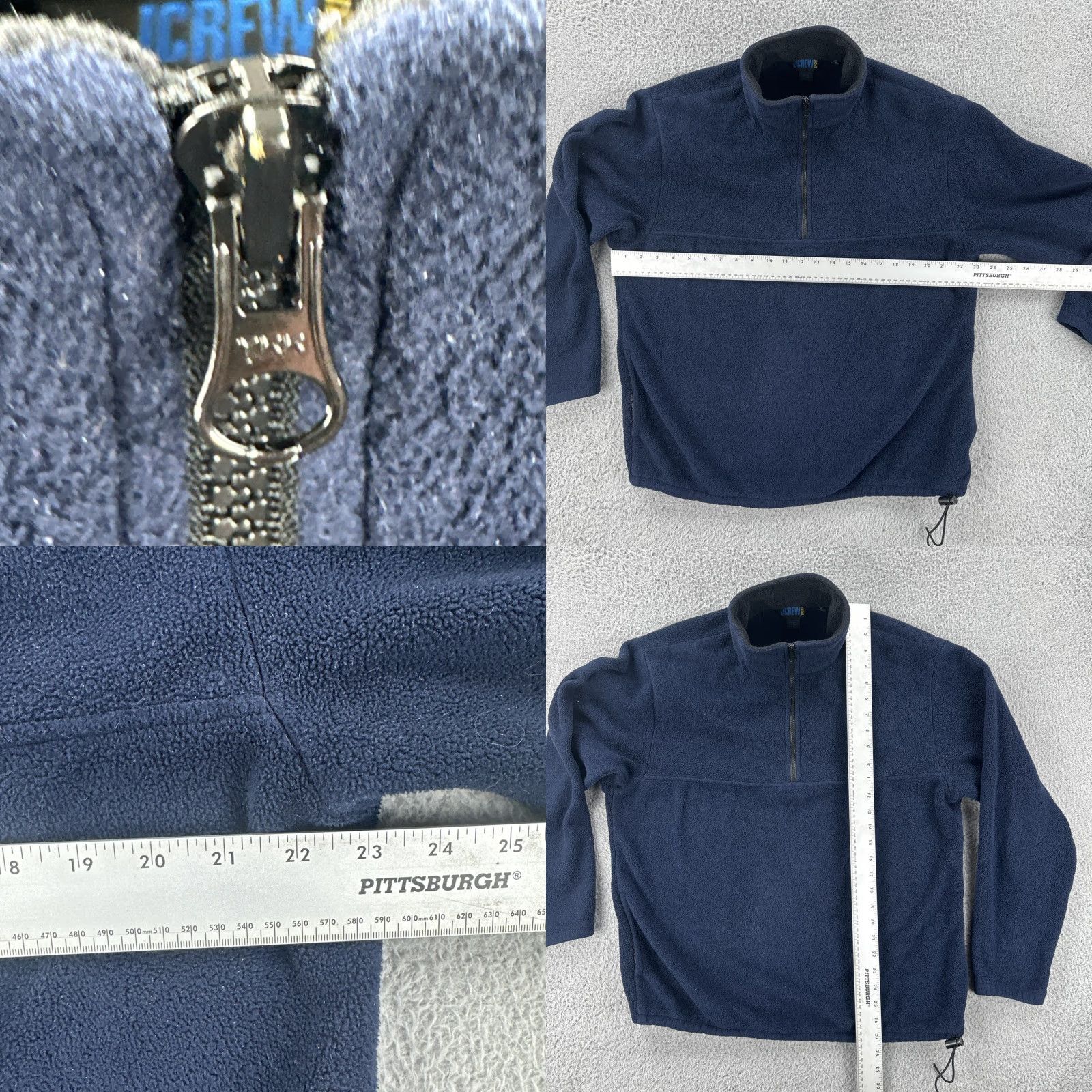 J.Crew VINTAGE J.CREW Sport Women L Blue 1/4 Zip Pullover Fleece Sweatshirt Crew Neck Zip Women Size L / US 10 / IT 46 - 8 Thumbnail
