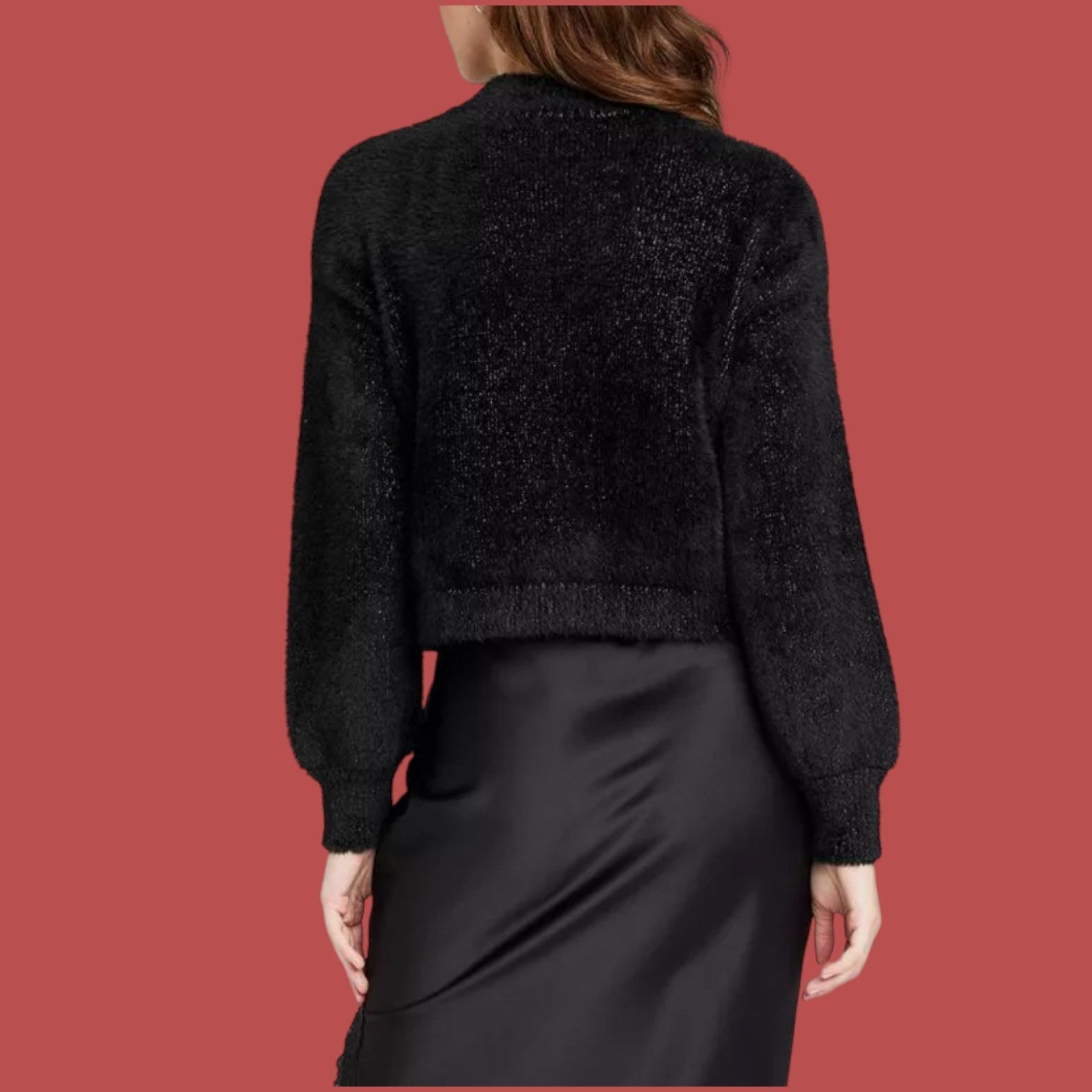 Other Wild Fable - Women's Mock Turtleneck Fuzzy Pullover Sweater Size M / US 6-8 / IT 42-44 - 2 Thumbnail