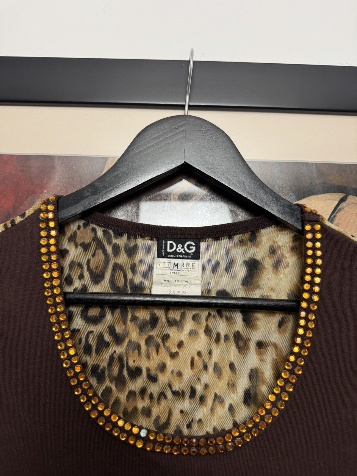 Dolce & Gabbana Vintage Y2k Rare DOLCE GABBANA Mesh Top Leopard Tribal Ls Size M / US 6-8 / IT 42-44 - 4 Thumbnail