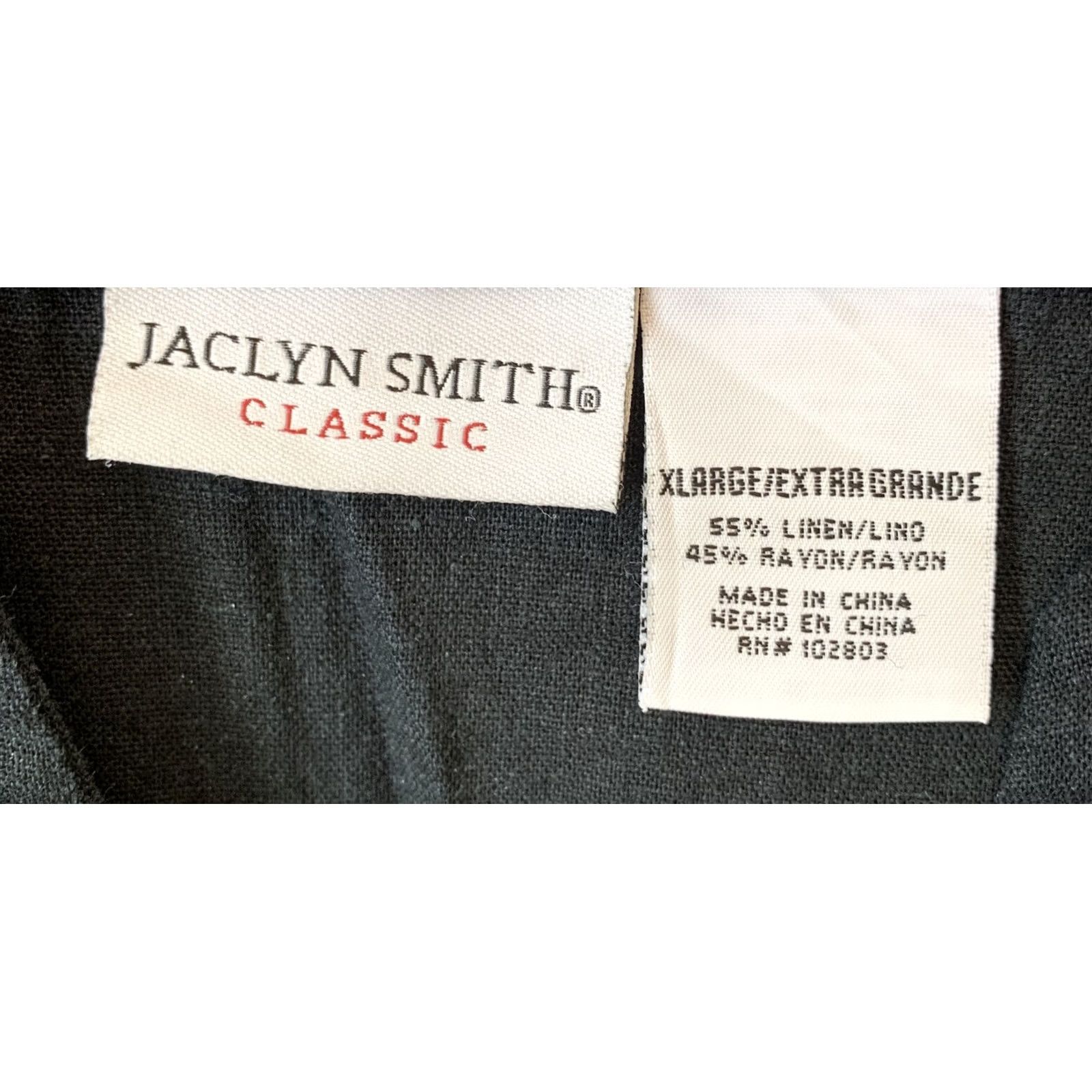 Vintage Womans linen Top Black Jaclyn Smith XL Size XL / US 12-14 / IT 48-50 - 4 Thumbnail