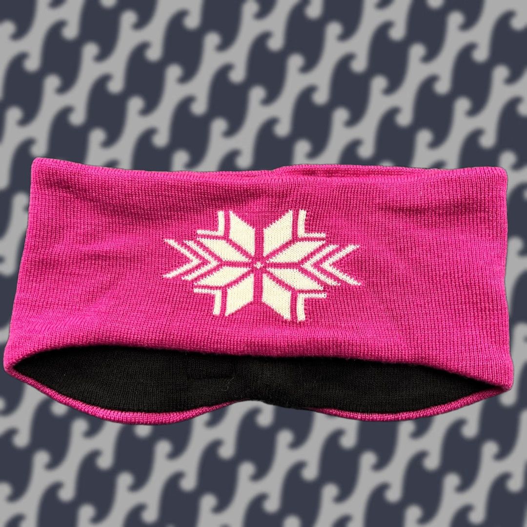Dale Of Norway Dale of Norway Headband Womens One Size 100% Merino Wool Lined Purple Snowflake Modern Knit Winter Accessories Womens Size ONE SIZE - 1 Thumbnail