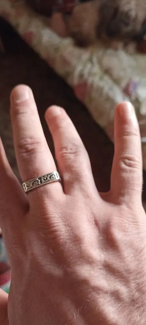 Other Vintage Auspicious Clouds Square Design Men Finger Ring Size ONE SIZE - 1 Thumbnail