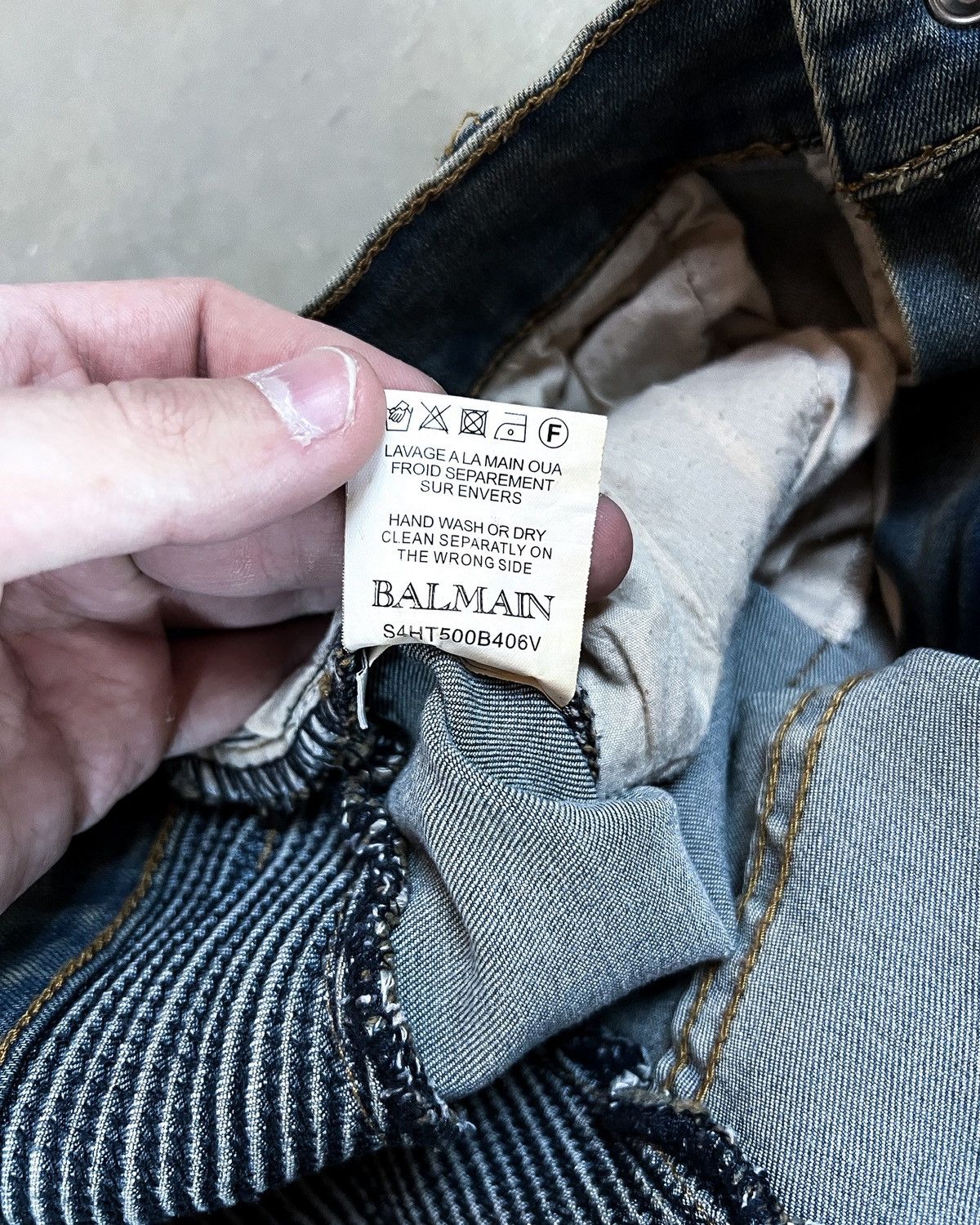 Balmain S/S14 REINFORCED BIKER DENIM Size US 31 - 10 Thumbnail