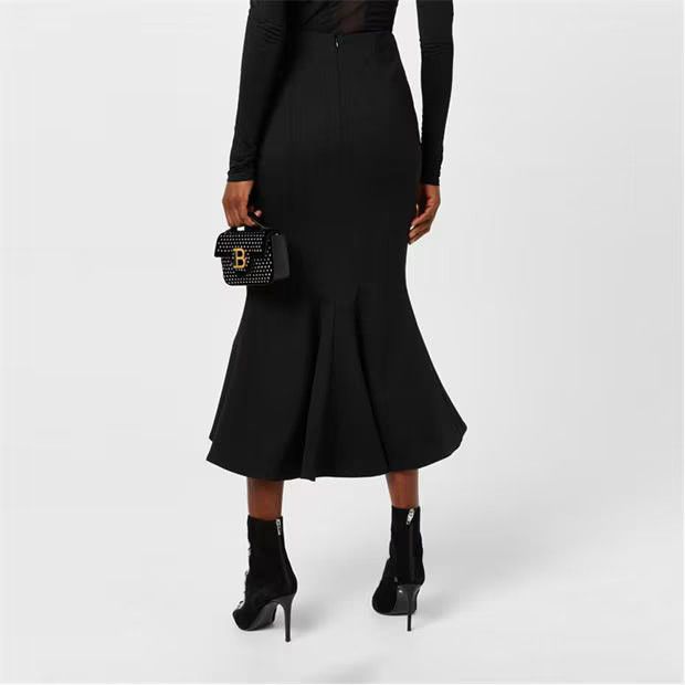 Balmain o1g2r1mq0924 Midi Skirt in Black Size 29" - 4 Thumbnail
