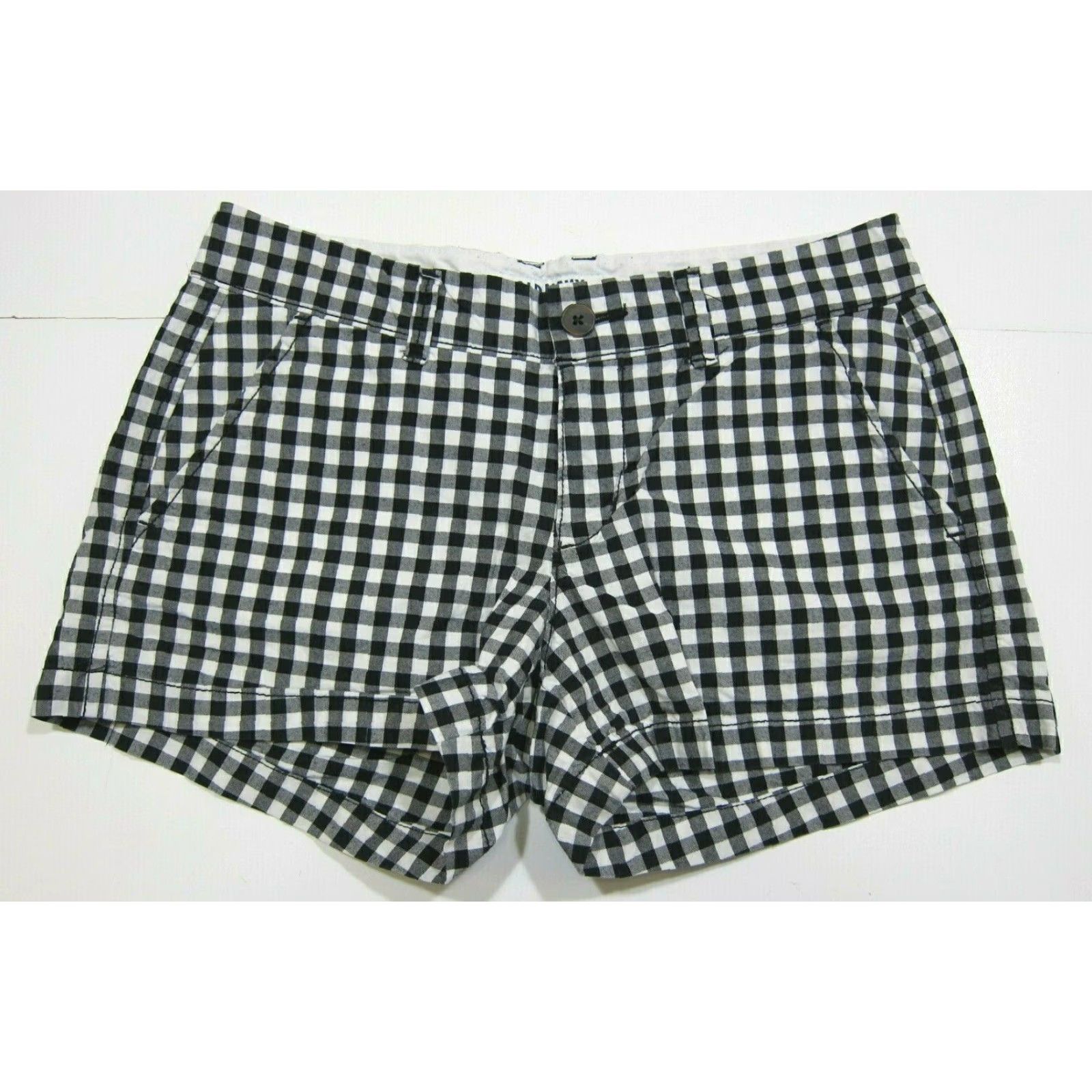 Old Navy Old Navy 100% Cotton Black White Plaid Casual Chino Shorts With Pockets Women 0 Size 30" / US 8 / IT 44 - 4 Thumbnail