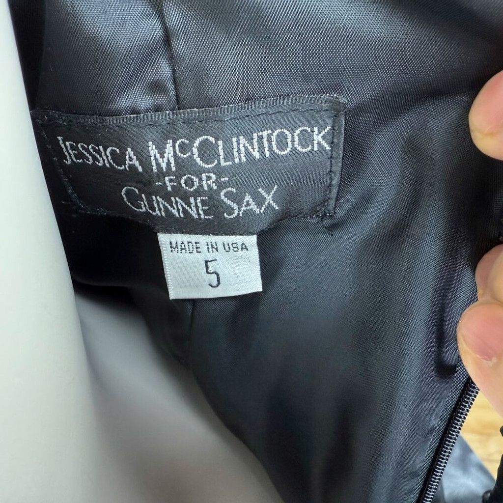 Jessica McClintock JESSICA MCCLINTOCK GUNNE SAX Puffy Waist Mini Black Dress 5 Size M / US 6-8 / IT 42-44 - 7 Thumbnail