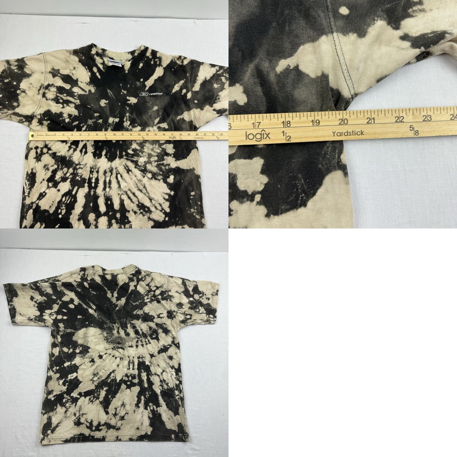 Reebok VINTAGE Reebok T Shirt Adult XL Black Bleach Dyed Logo Grunge Y2K Short Sleeve Crew Neck Mens XL Bleach Dye 90s Theme Size US XL / EU 56 / 4 - 8 Thumbnail
