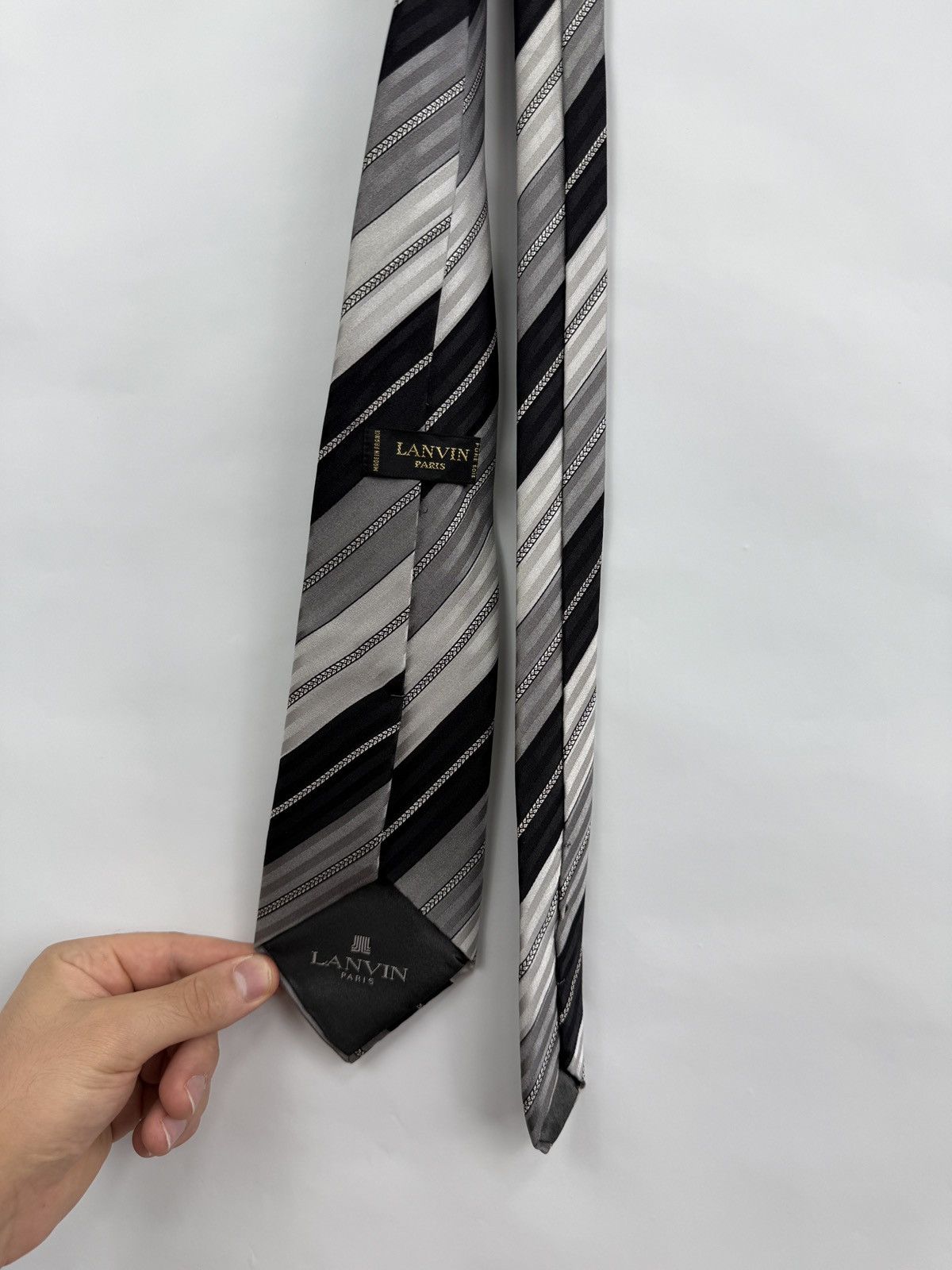 Lanvin 🇫🇷Vintage Lanvin Paris Tie Luxury Made in France Rare Retro Size ONE SIZE - 4 Thumbnail