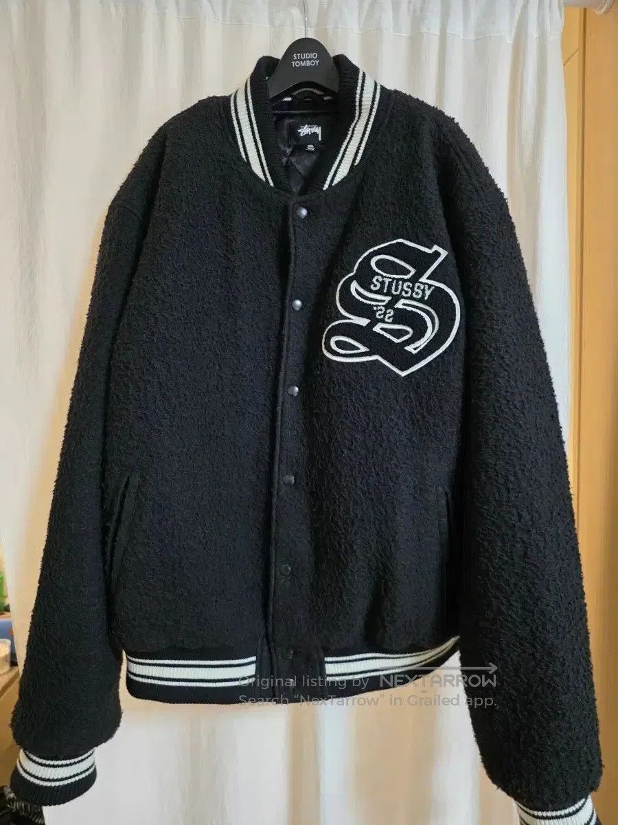 Stussy Stüssy Black Shaggy Wool Baseball Jacket XXL. Size US XXL / EU 58 / 5 - 1 Thumbnail