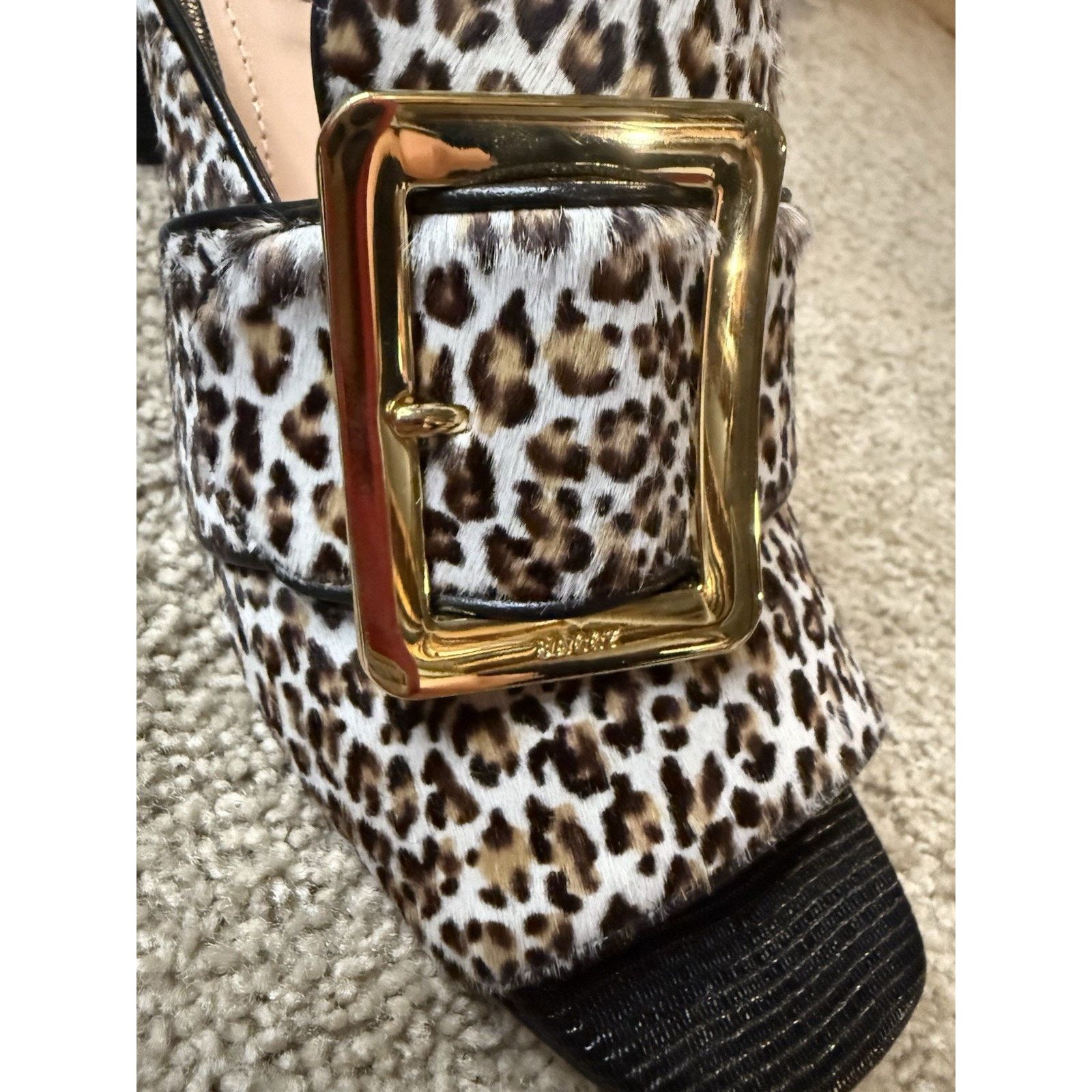 Bally Bally Janaya Leopard Calf Hair Square Roe Sandals NIB Size 7 Size US 7 / IT 37 - 2 Thumbnail