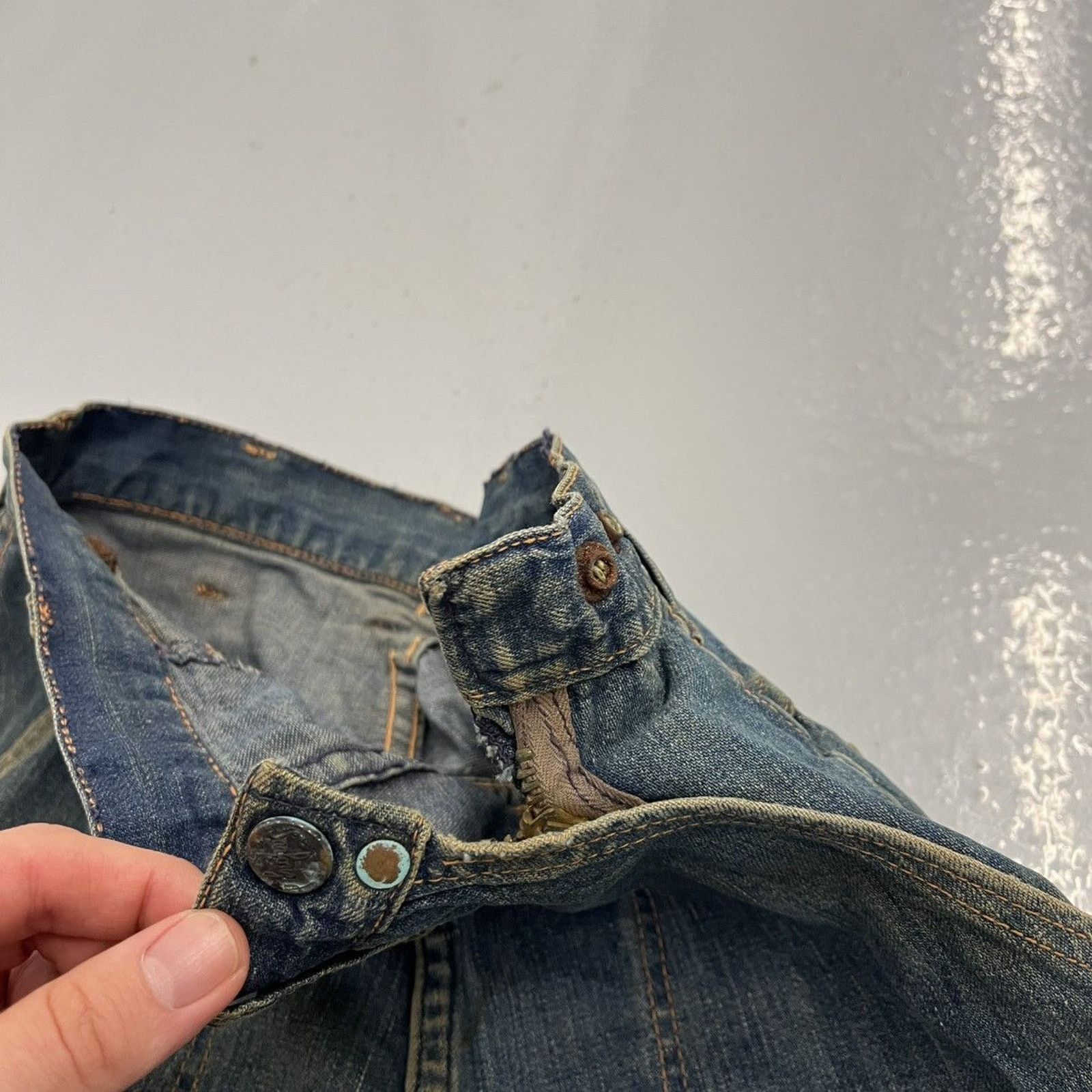 Other Vintage 50s Blue Bell Dark Side Zip Workwear Jeans 20x25 Size 22" - 2 Thumbnail