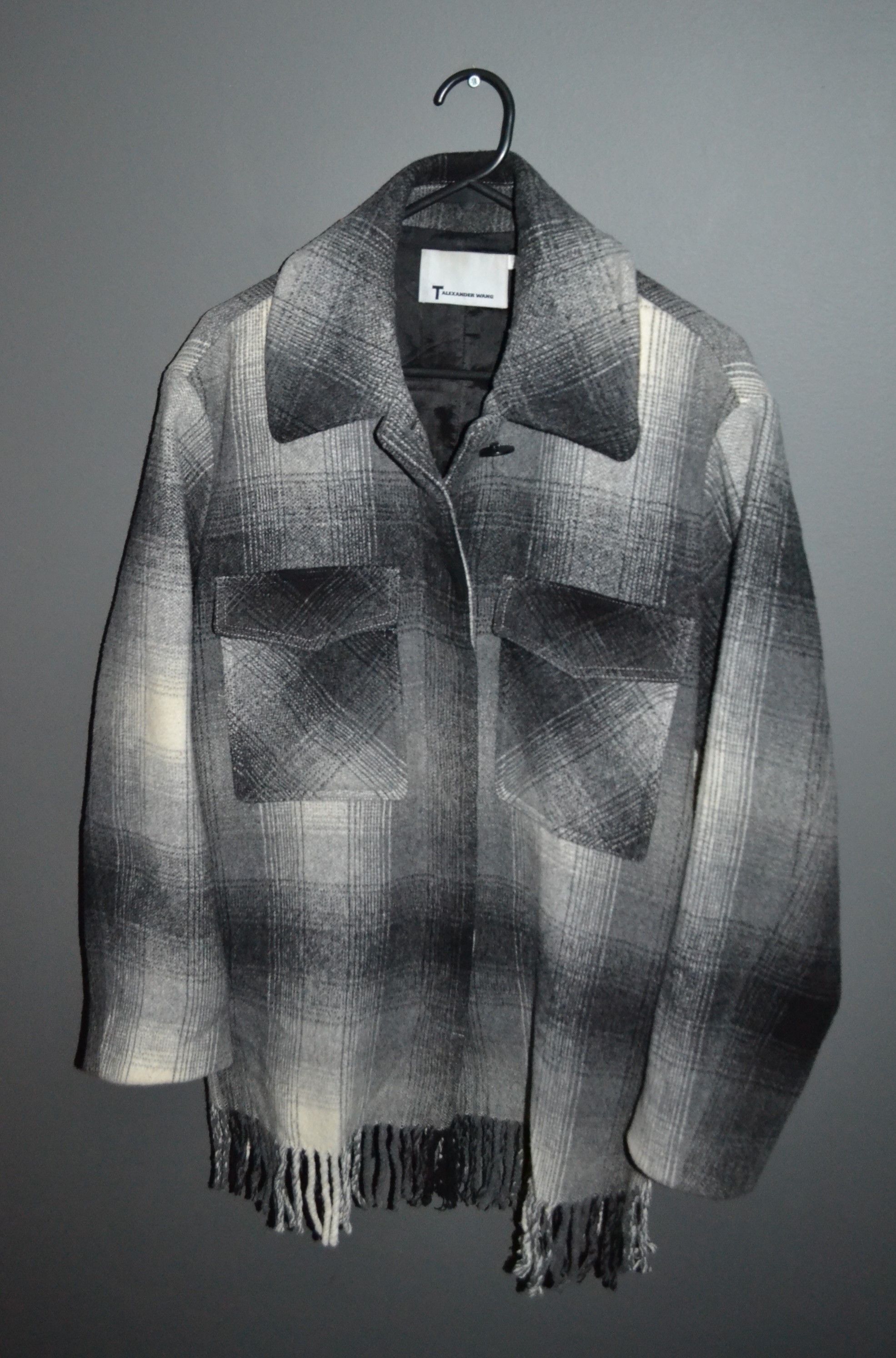 Alexander Wang Alexander Wang Shadow Check Plaid Wool Jacket Fringe Women 4 Size S / US 4 / IT 40 - 1 Thumbnail