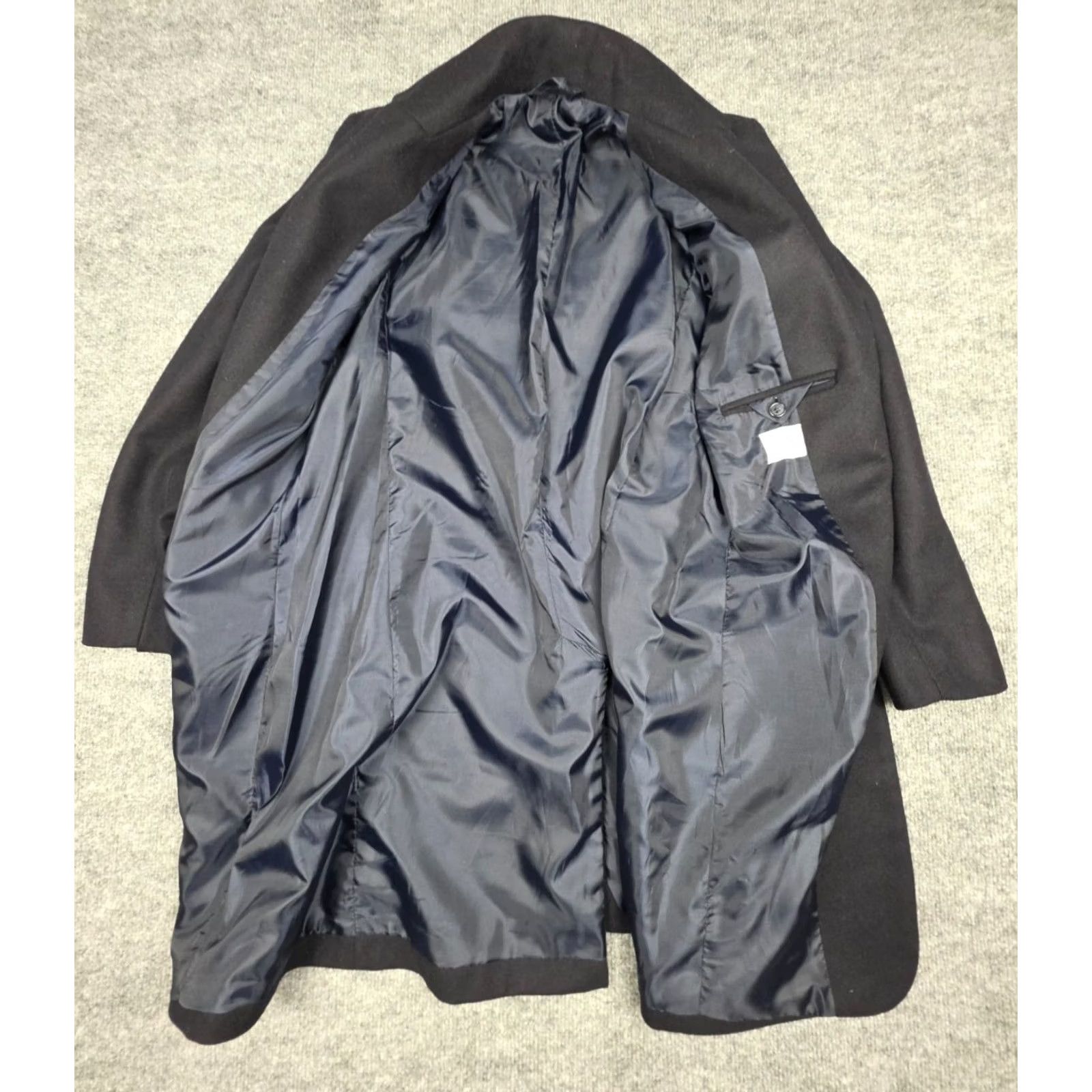 Vintage Kirrin Finch Overcoat Wool Men's Small Dark Navy Blue 3-Button Trench Non Binary Italy Size S / US 4 / IT 40 - 4 Thumbnail