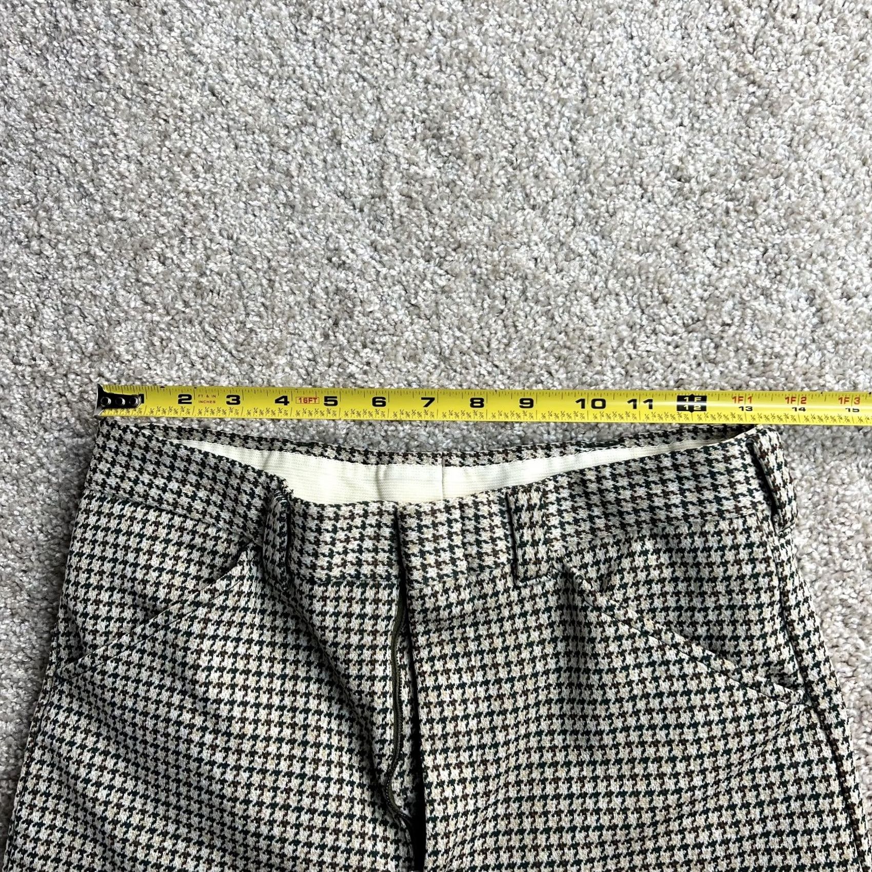 Vintage Vintage Dress Pants Womens 28 Beige Check Straight Leg Flat Front Twill Business Size 28" / US 6 / IT 42 - 6 Thumbnail