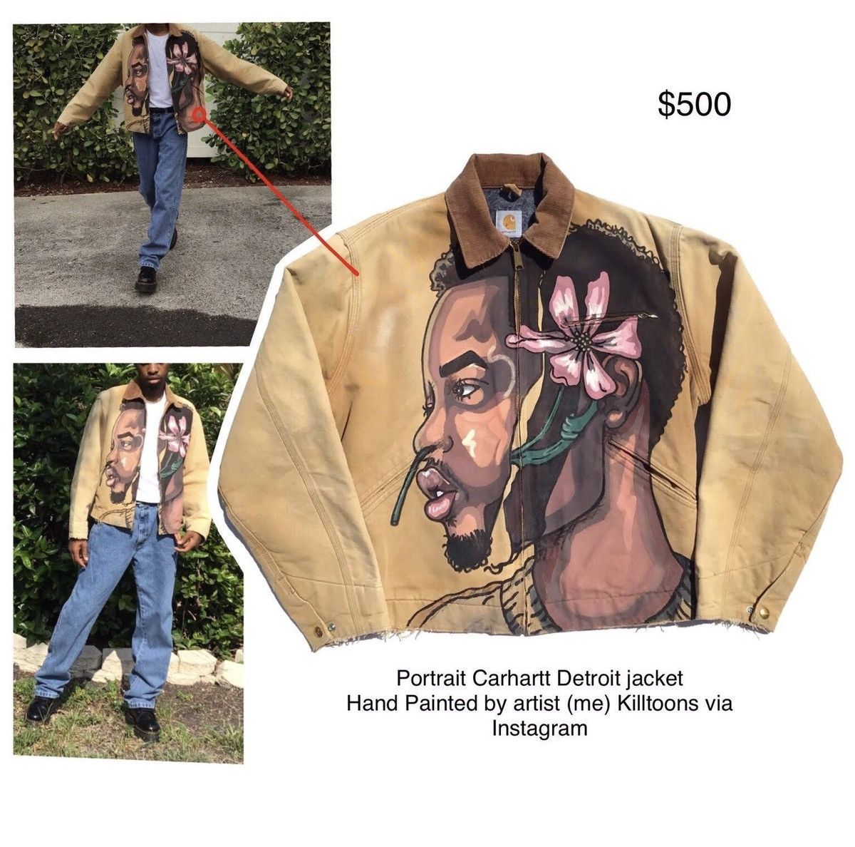 Carhartt Portrait painted Carhartt Size US M / EU 48-50 / 2 - 6 Thumbnail