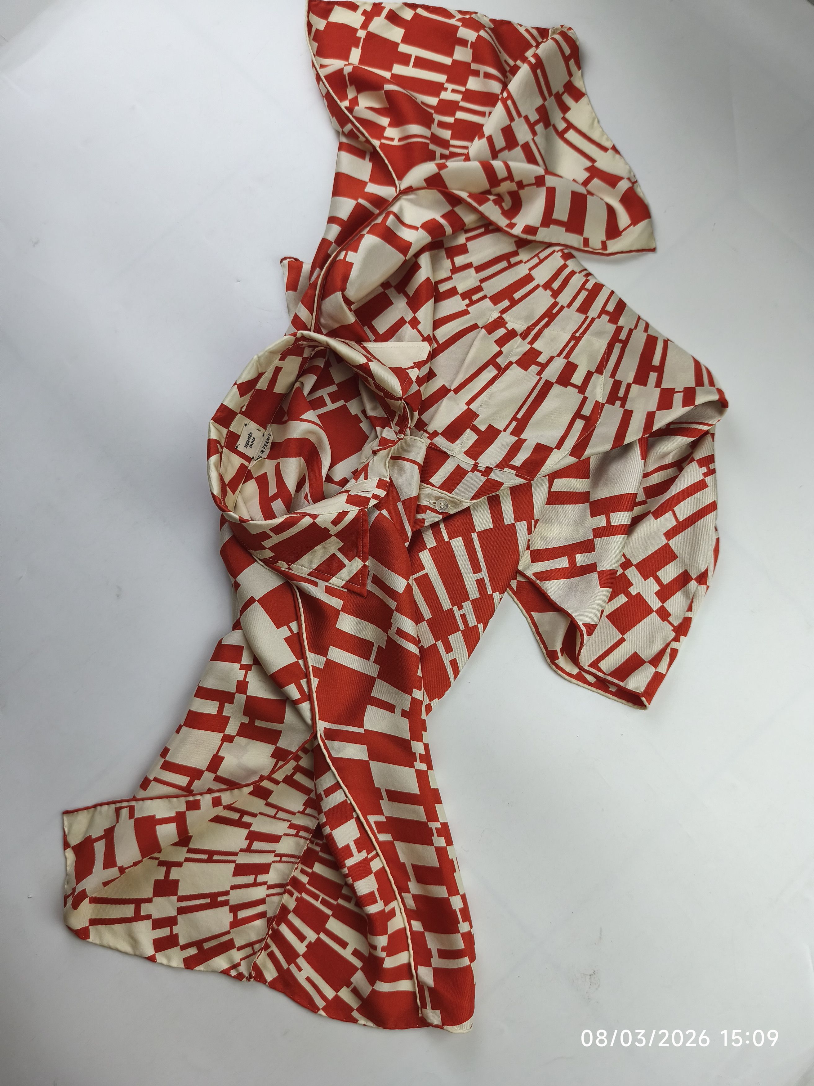 Hermes Hermes gaultier era - op'H - split sleeve - silk button up Size XS / US 0-2 / IT 36-38 - 12 Thumbnail