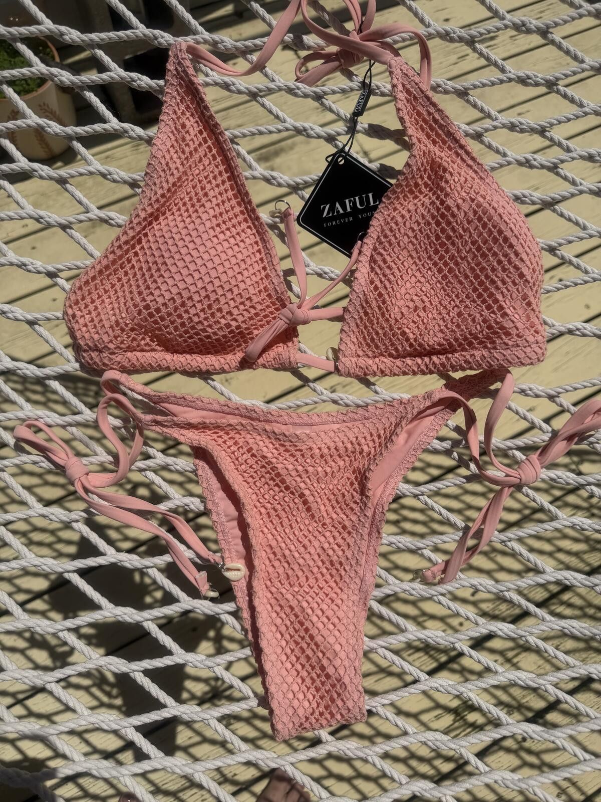 Other ZAFUL Women Triangle String Two Piece Bikini Tie Shell Size ONE SIZE - 1 Thumbnail