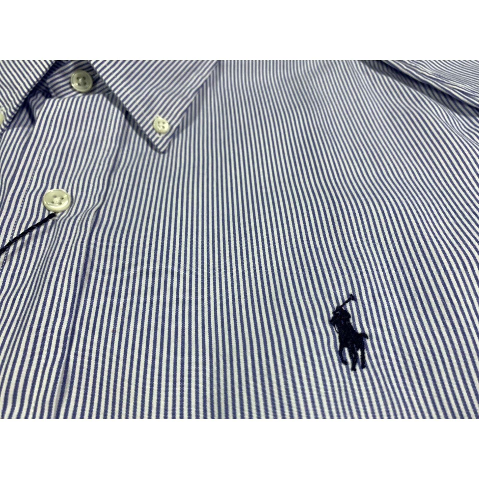 Ralph Lauren Ralph Lauren Custom Fit Long Sleeve Striped Shirt Multicolor Blue White Suede Mens Large Size US L / EU 52-54 / 3 - 4 Thumbnail