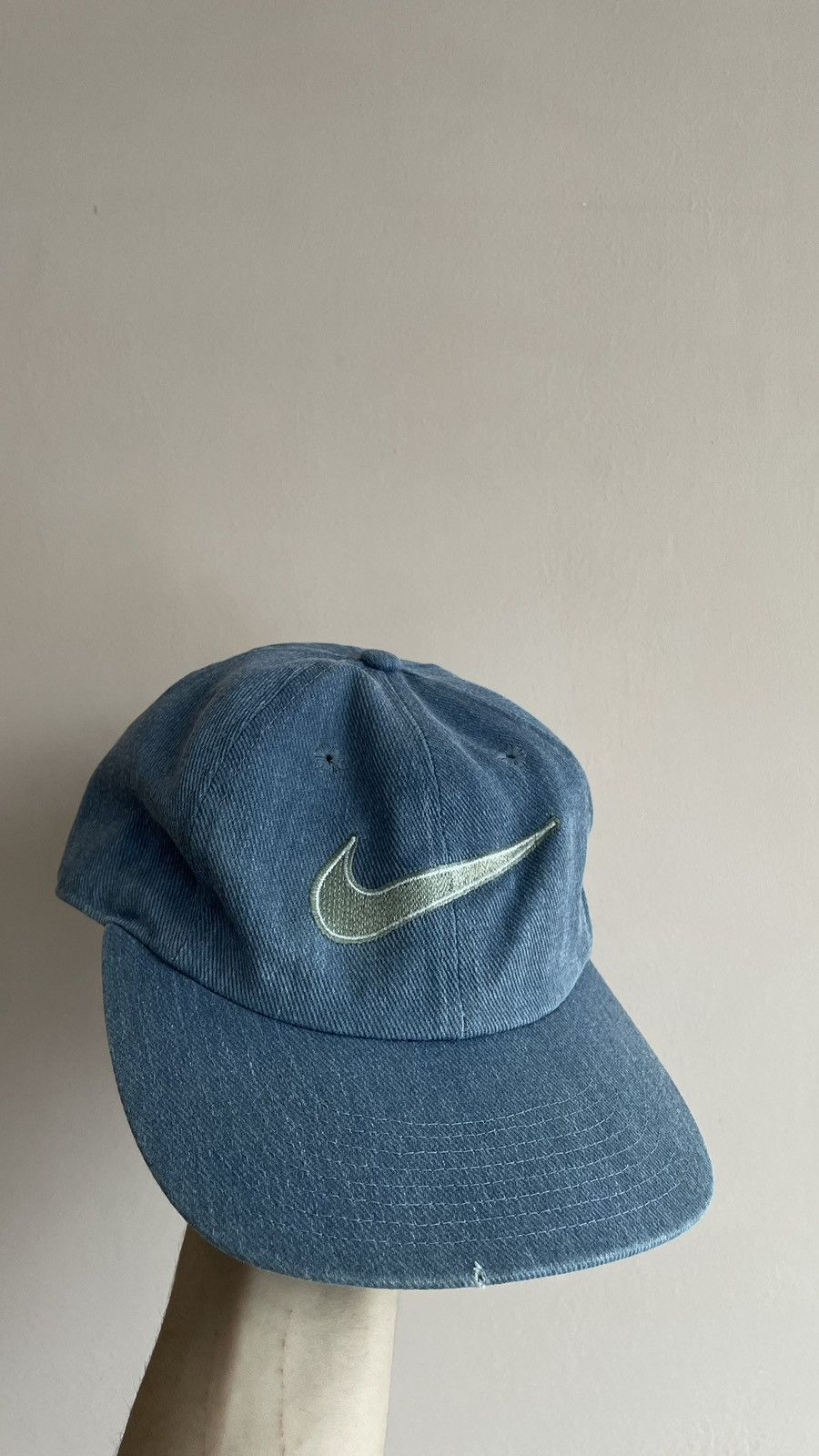 Nike × Vintage Vintage 90s Nike Center Big Logo Blue Streetwear Cap OS Size ONE SIZE - 1 Thumbnail