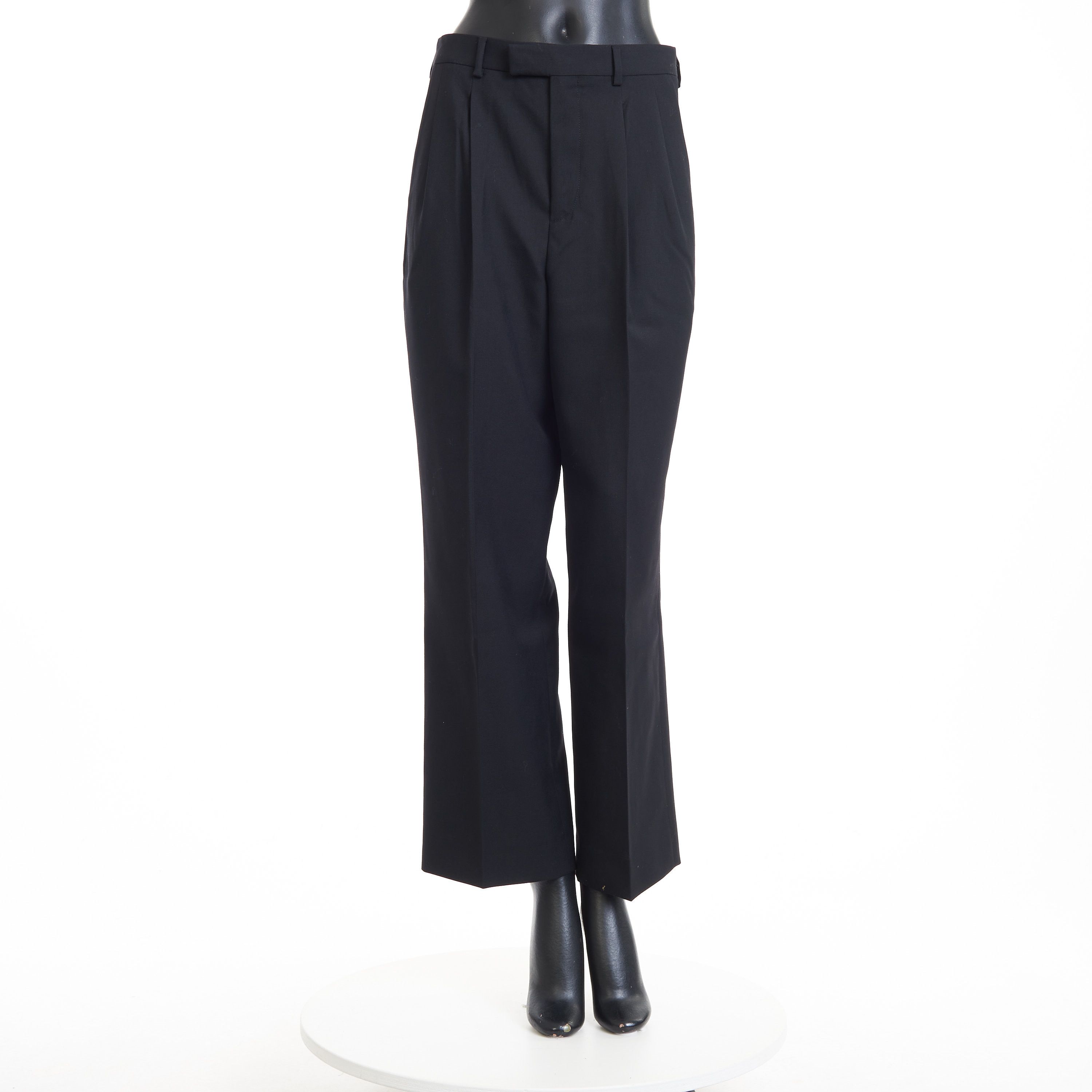Celine Double-pleated High Waist Margaret Pants In Wool Gabardine Size 26" / US 2 / IT 38 - 1 Thumbnail